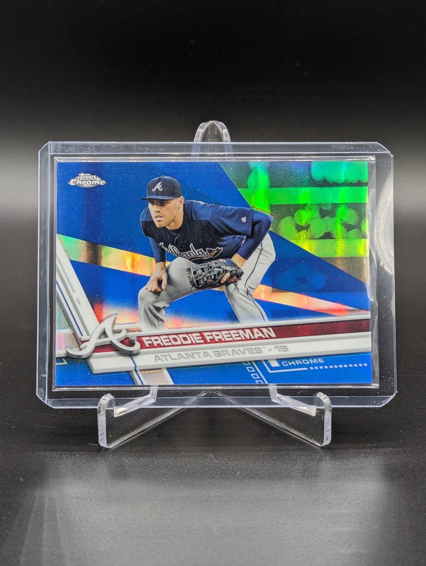 2017 Topps Chrome Blue Refractor #146 Freddie Freeman #/150 Braves