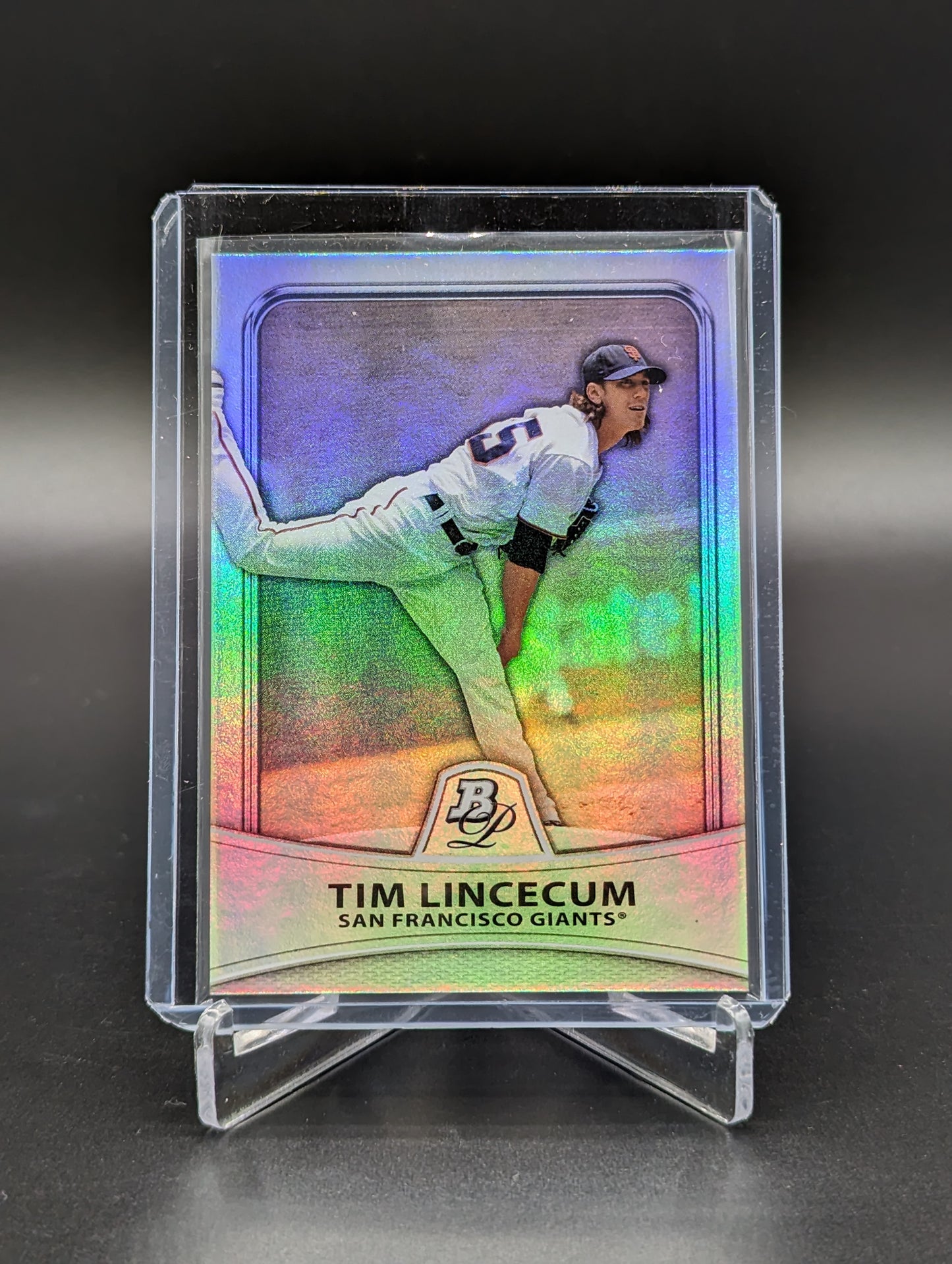 2010 Bowman Platinum Refractor #38 Tim Lincecum #/999 Giants