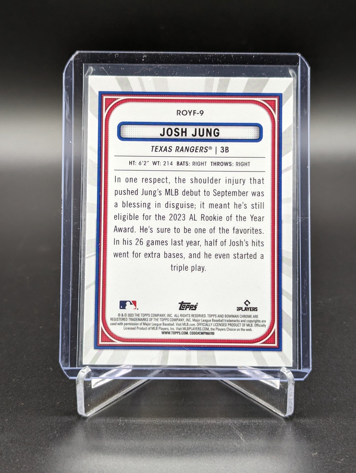 2023 Bowman Chrome ROY Favorites #ROYF-9 Josh Jung RC Rangers