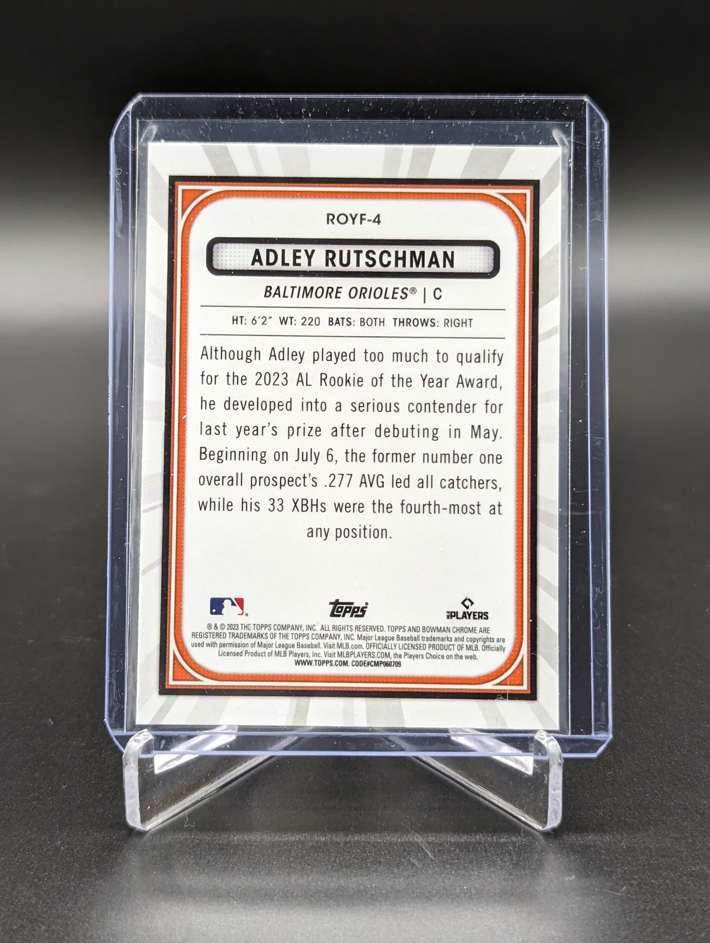 2023 Bowman Chrome ROY Favorites #ROYF-4 Adley Rutschman RC Orioles