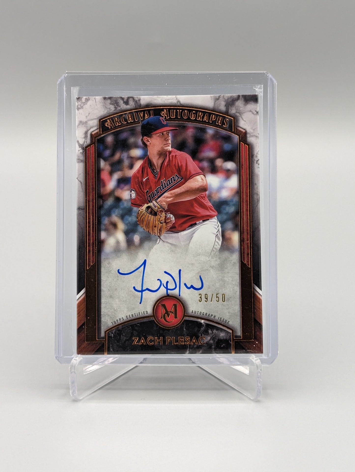 2022 Topps Museum Collection Archival Autographs Copper #AA-ZP Zach Plesac #/50 Indians