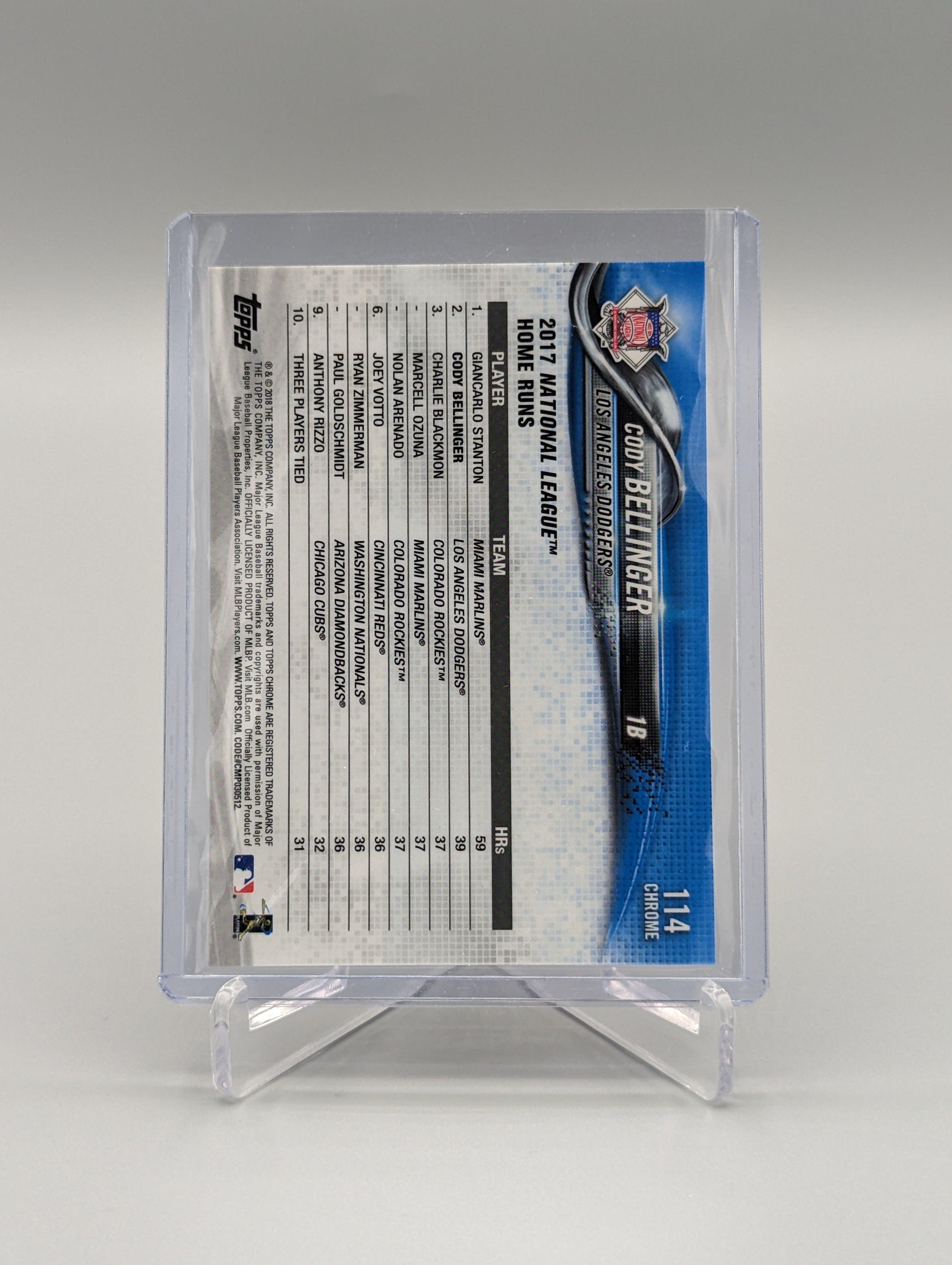 2018 Topps Chrome Sapphire #114 Cody Bellinger Dodgers