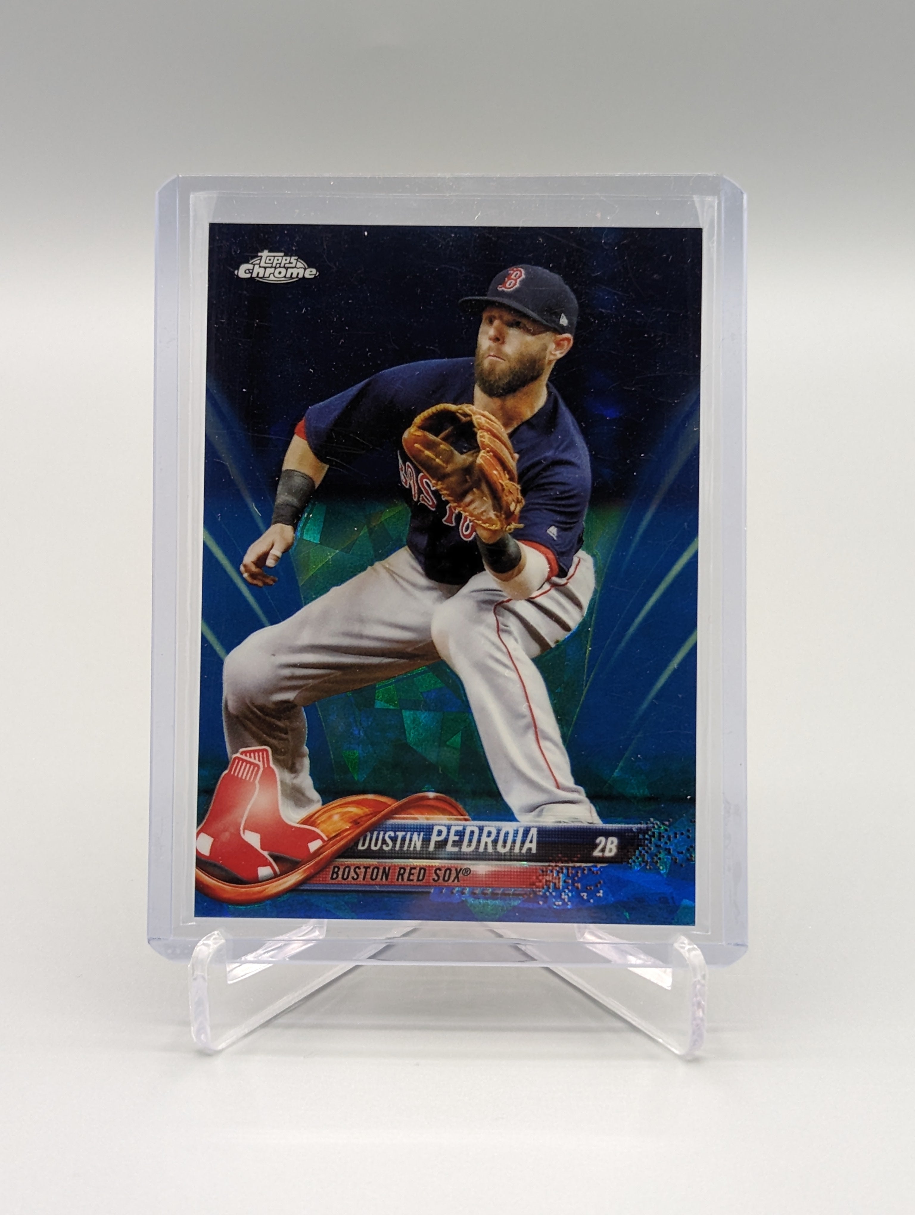 2018 Topps Chrome Sapphire #439 Dustin Pedroia Red Sox