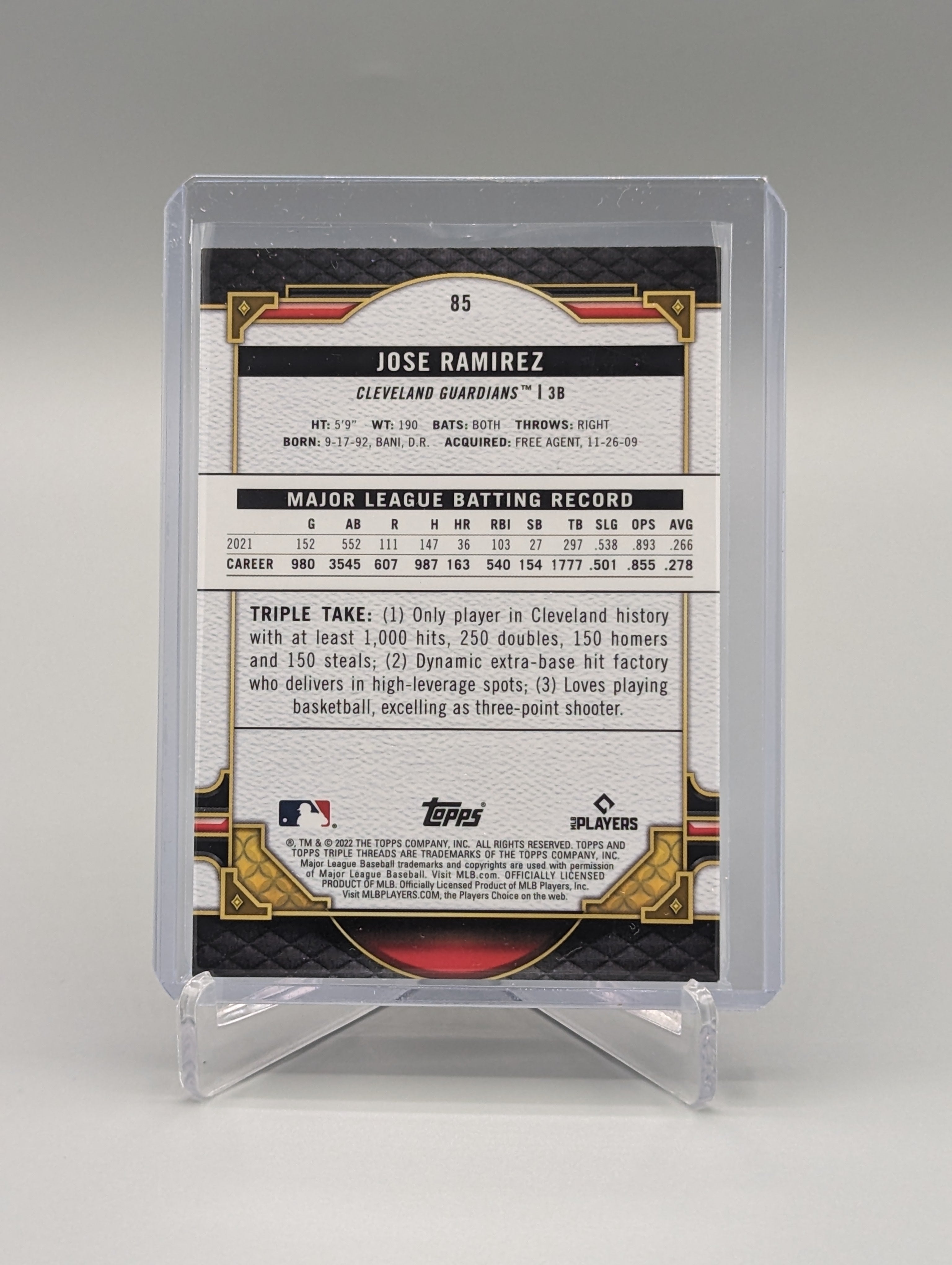 2022 Topps Triple Threads Emerald #85 Jose Ramirez Guardians #/259