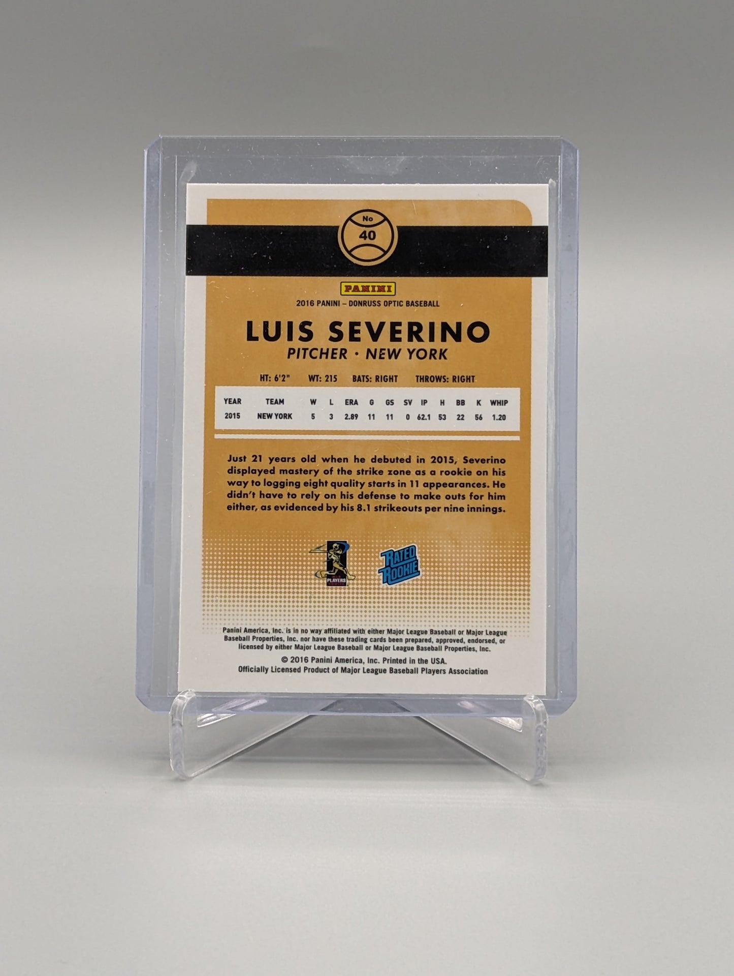 2016 Donruss Optic #40 Luis Severino RC Yankees