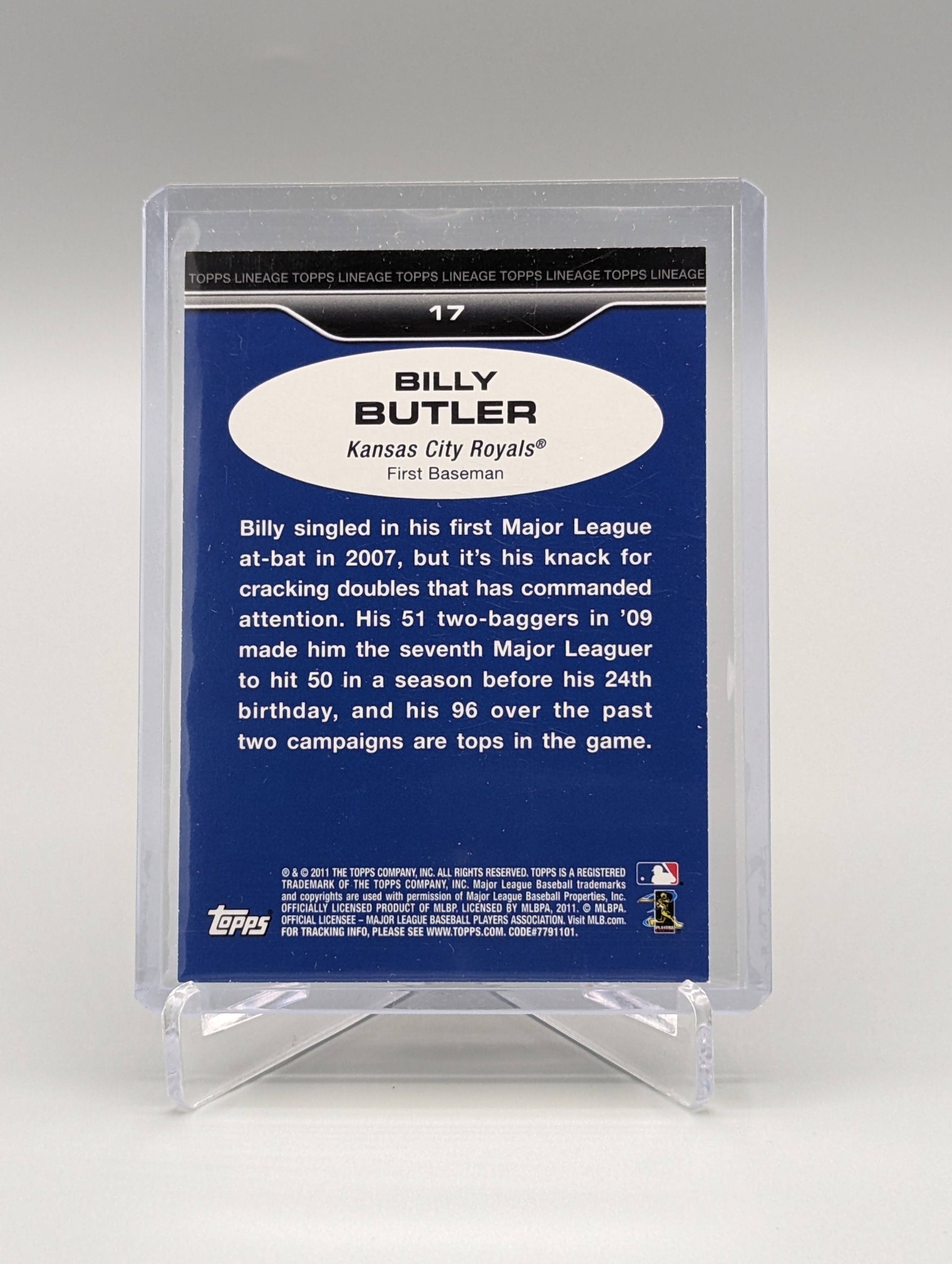 2011 Topps Lineage Diamond Anniversary Platinum Refractor #17 Billy Butler Royals