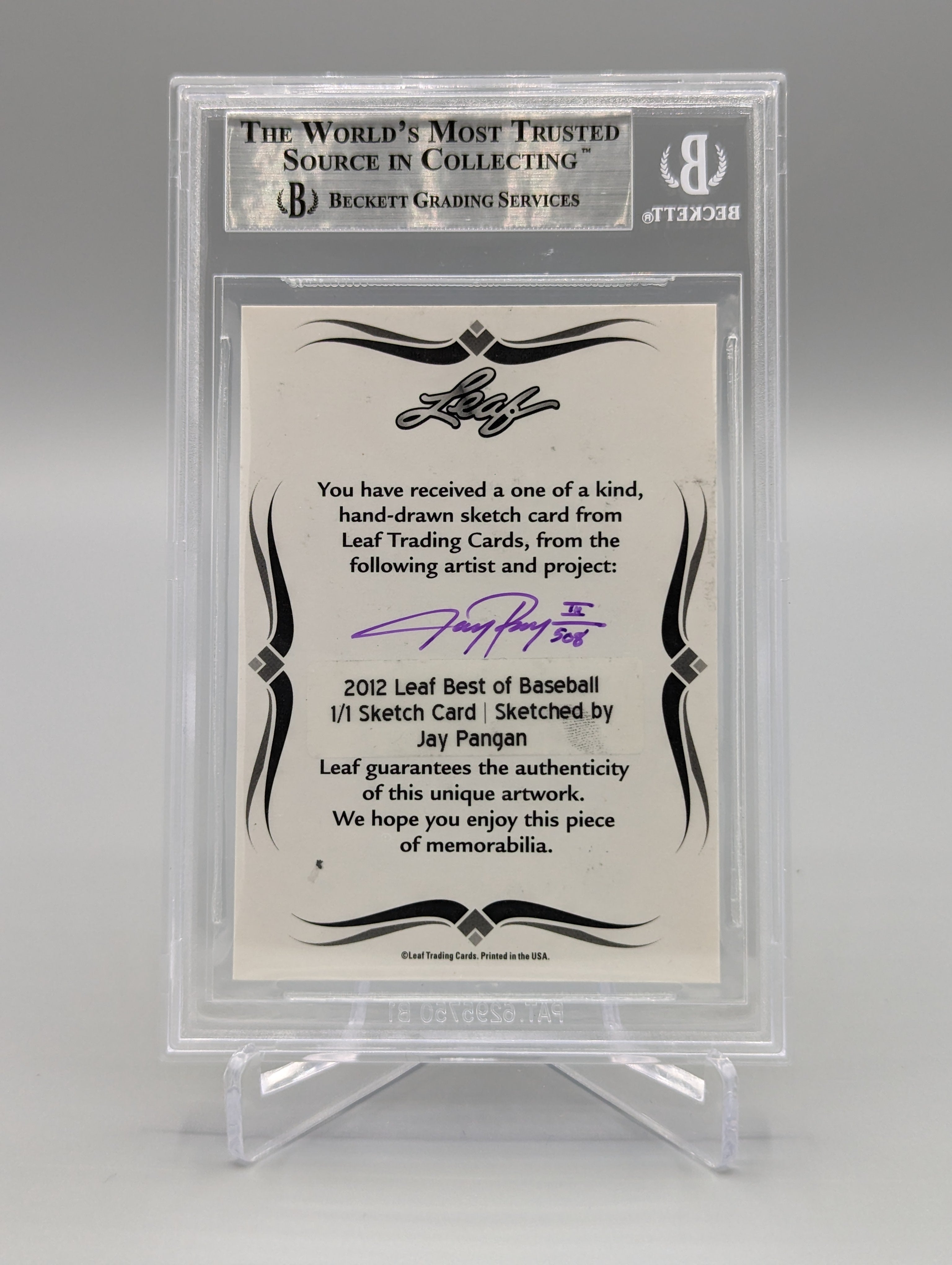 2012 Leaf Best Of Baseball Sketch Bob Lemon #1/1 Indians Jay Pagan