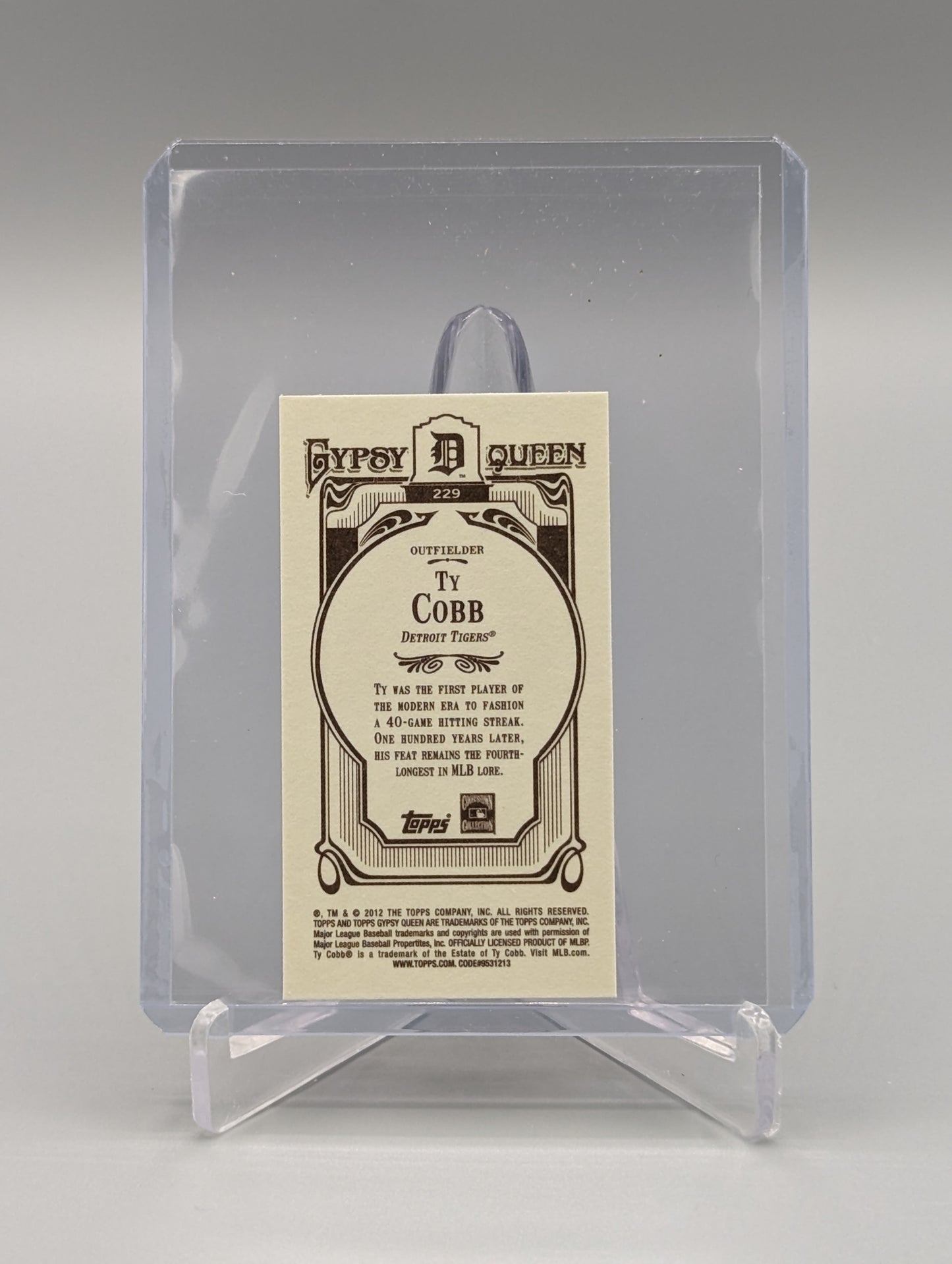 2012 Topps Gypsy Queen Mini Image Variation SP #229 Ty Cobb Tigers