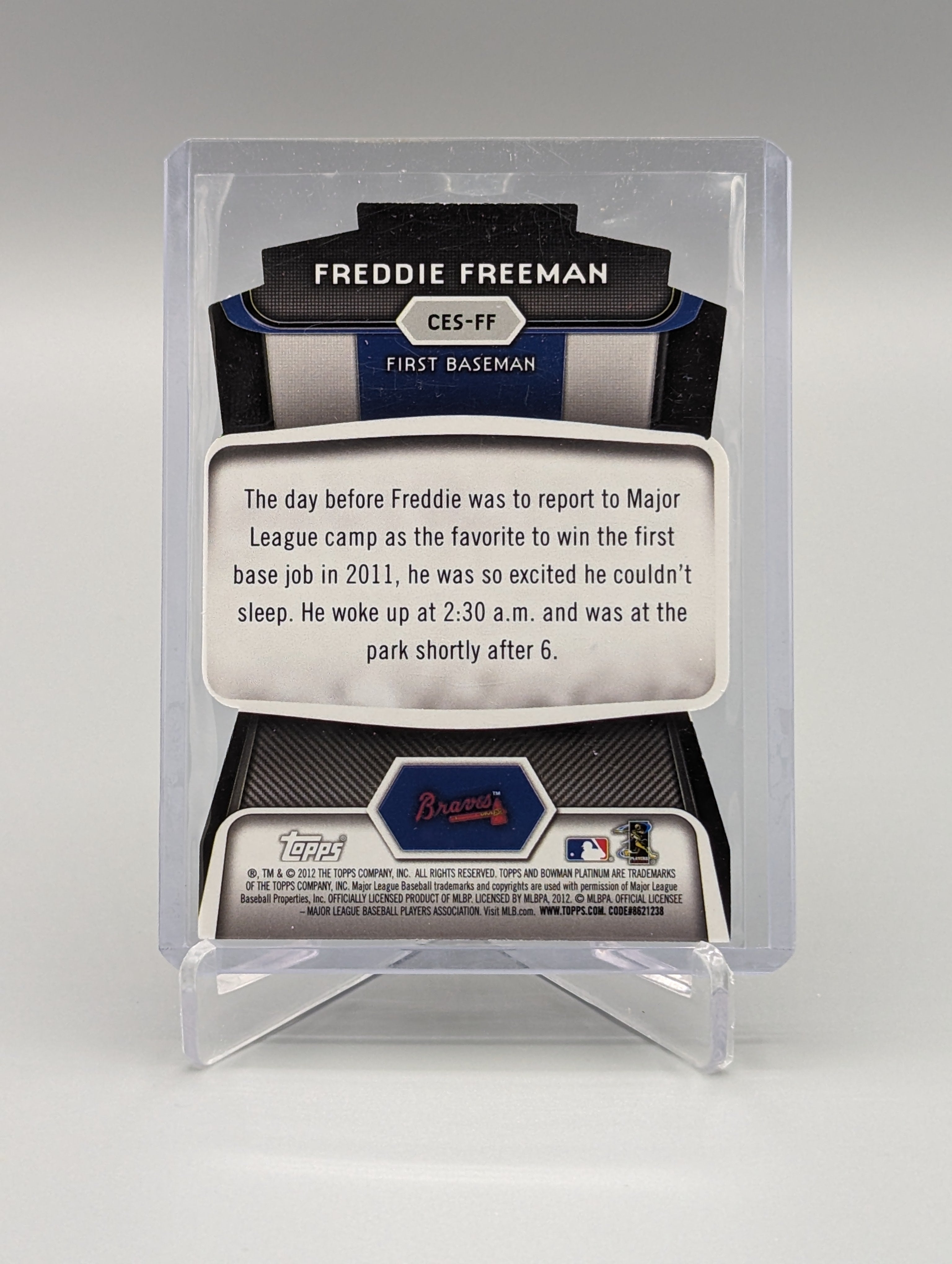 2012 Bowman Platinum Die Cut #CES-FF Freddie Freeman Braves