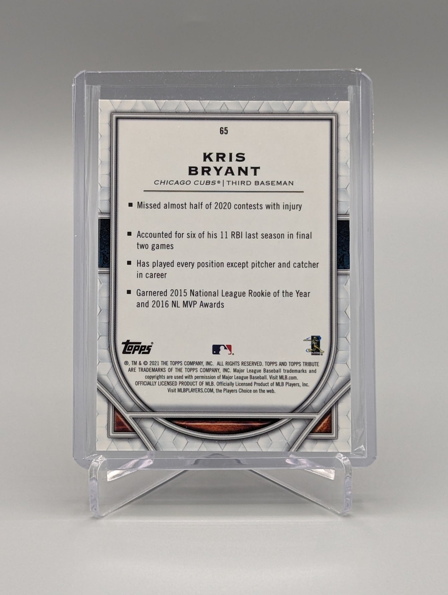 2021 Topps Tribute #65 Kris Bryant Cubs