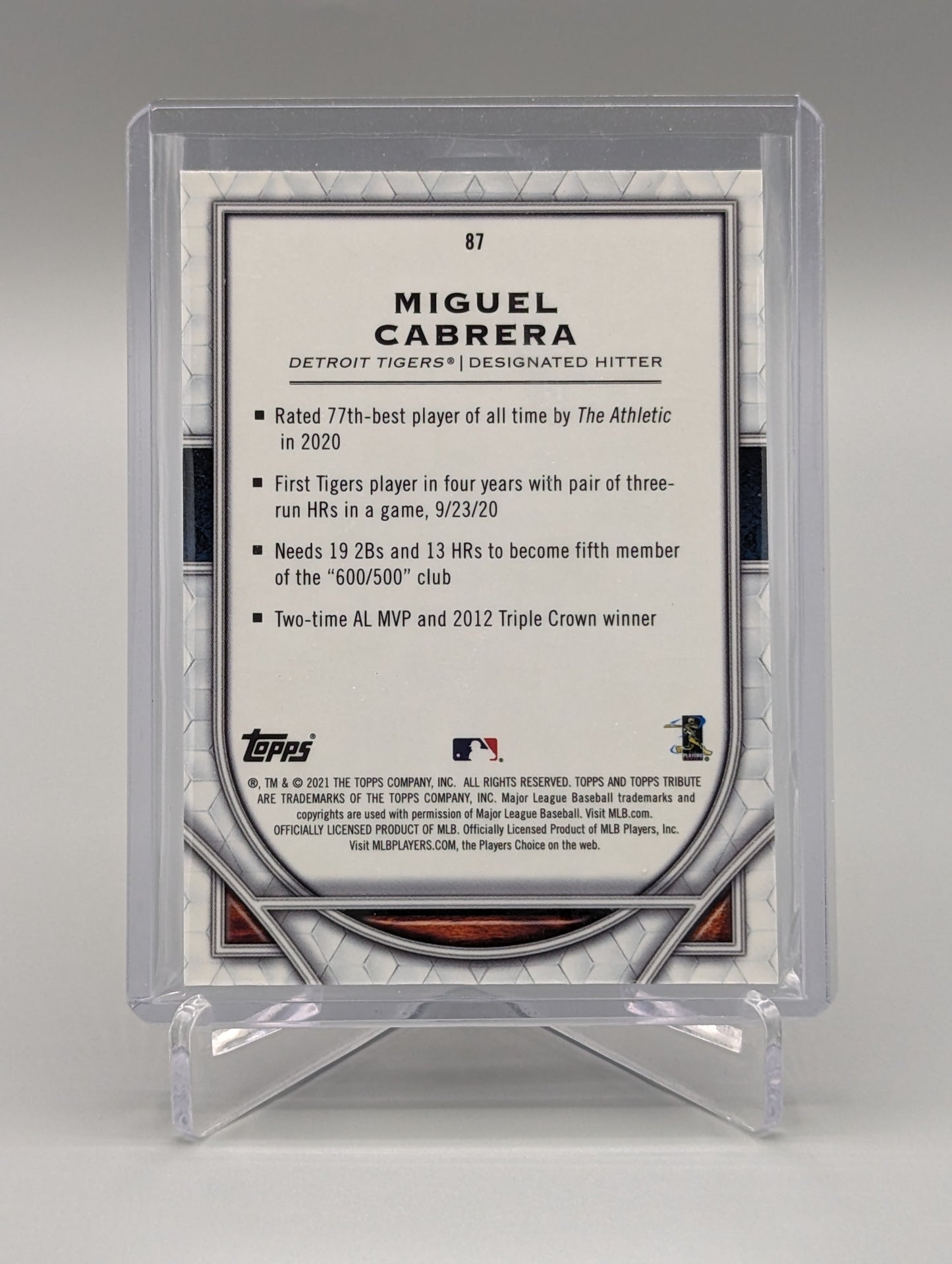 2021 Topps Tribute #87 Miguel Cabrera Tigers