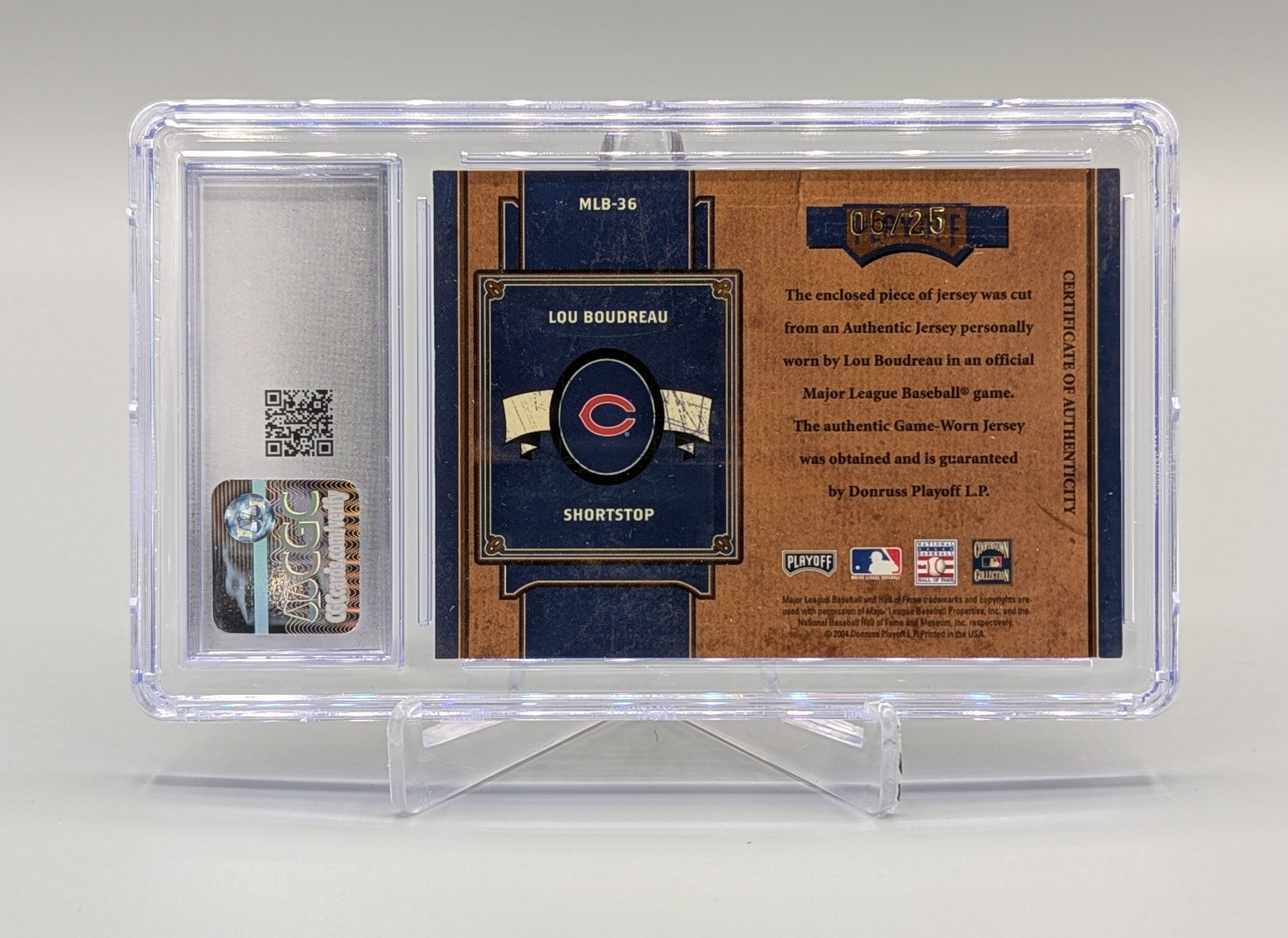 2004 Playoff Prime Cuts MLB Materials #MLB-36 Lou Boudreau #/25