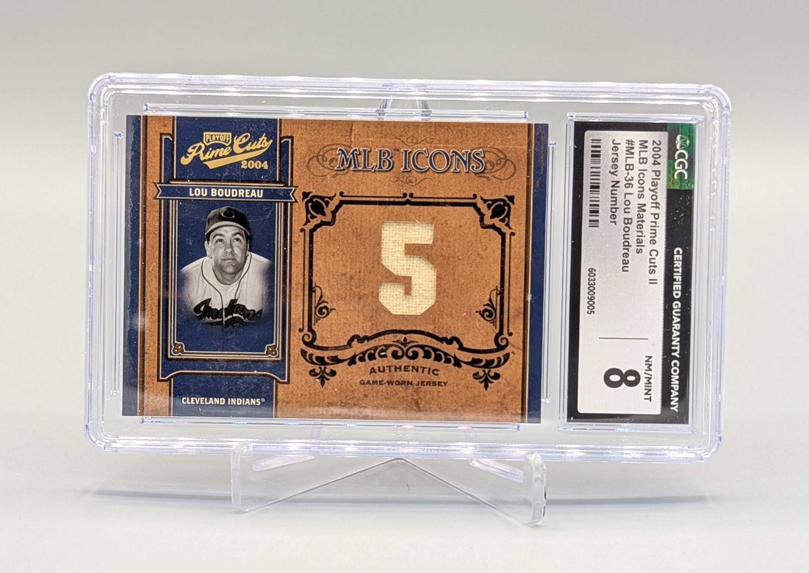 2004 Playoff Prime Cuts MLB Materials #MLB-36 Lou Boudreau #/25