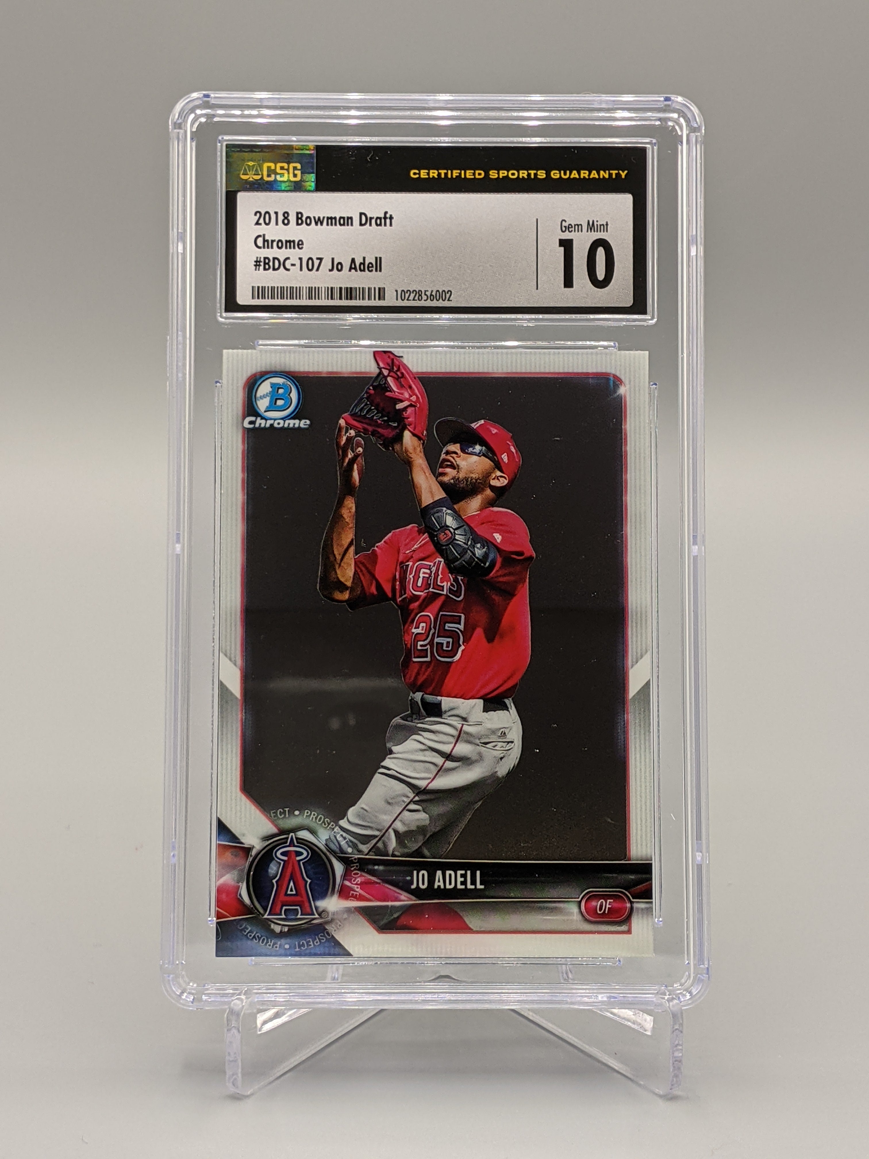 2018 Bowman Draft Chrome #BDC-107 Jo Adell CSG 10 Angels