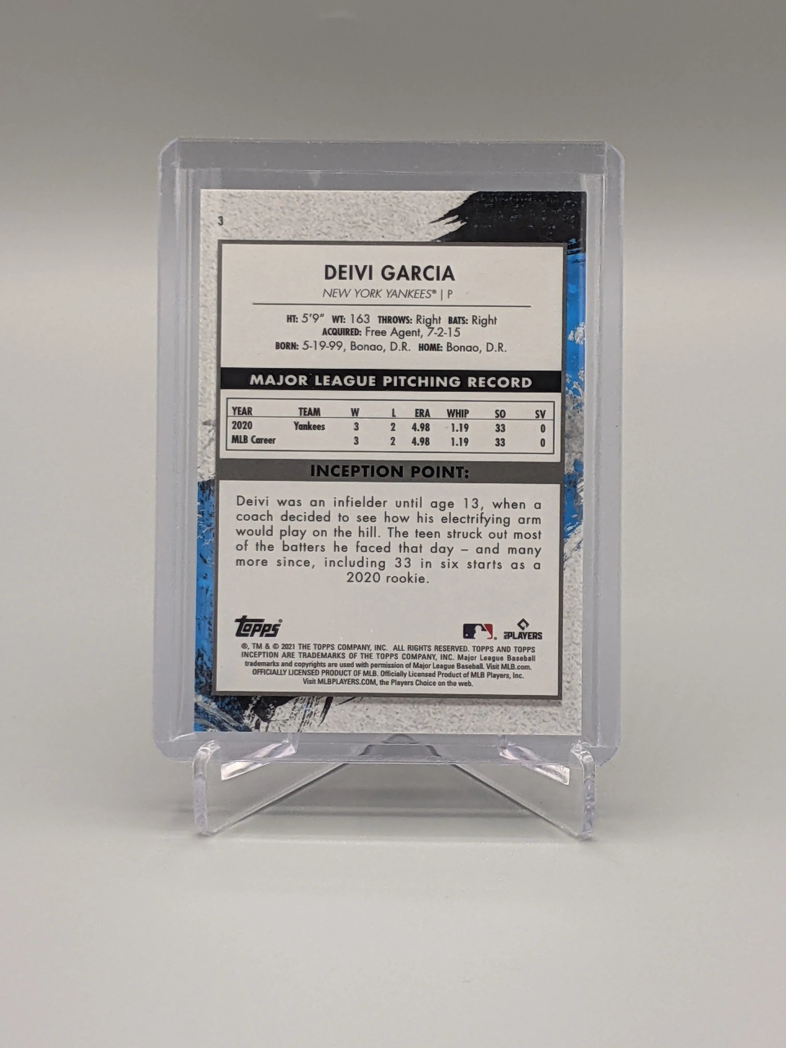 2021 Topps Inception #3 Deivi Garcia RC Yankees
