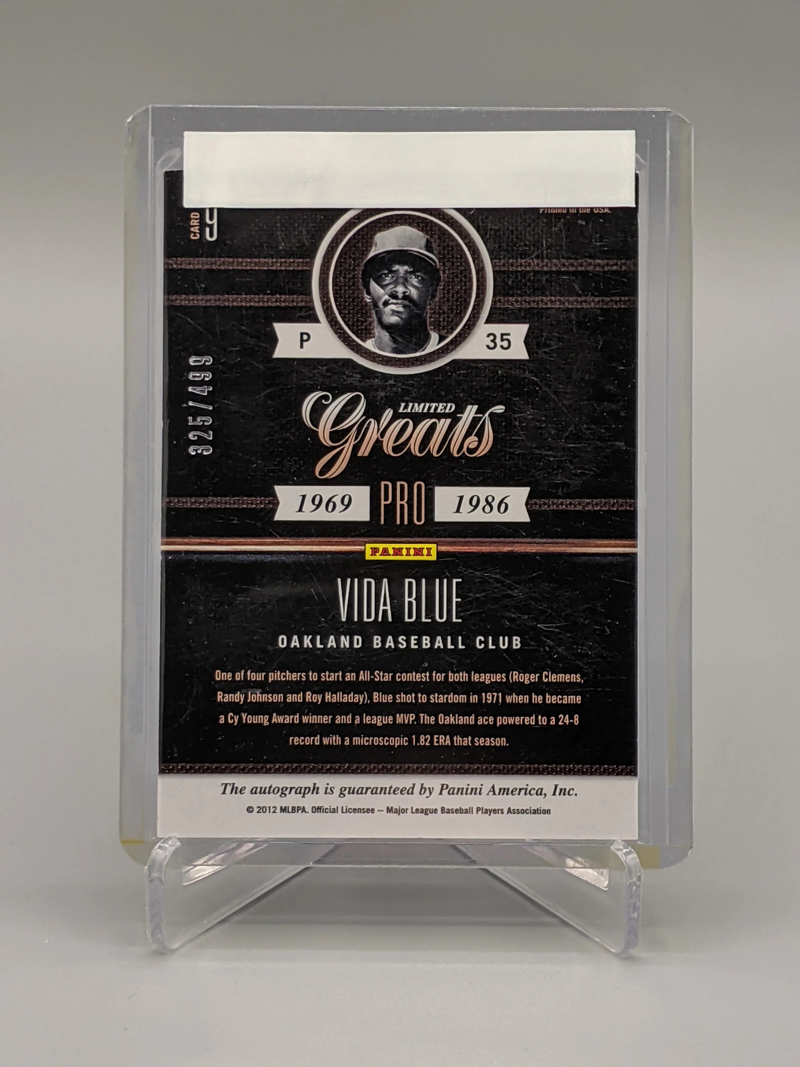 2012 Limited Limited Greats Vida Blue A's Athletics