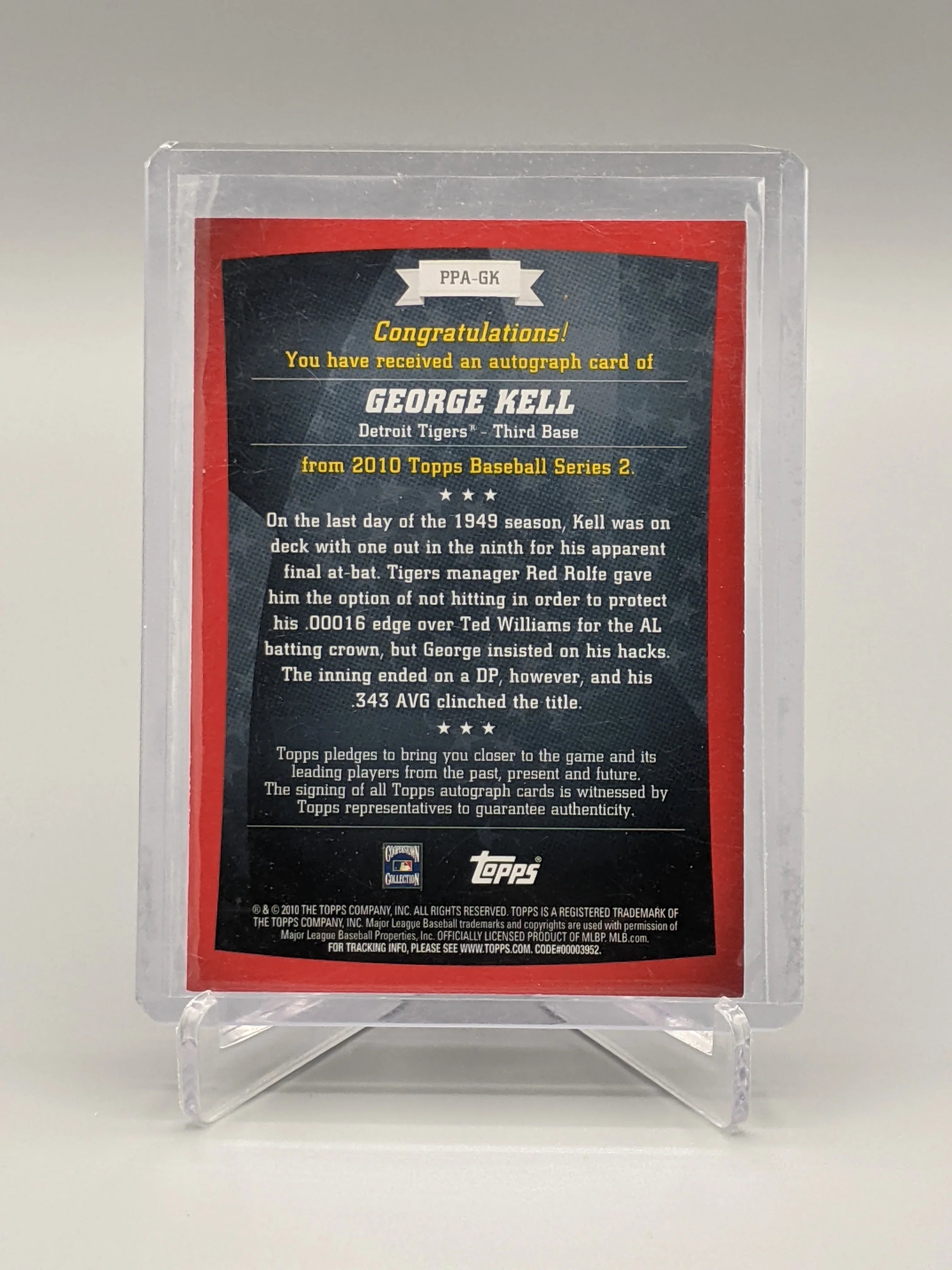 2010 Topps Peak Performance George Kell Tigers