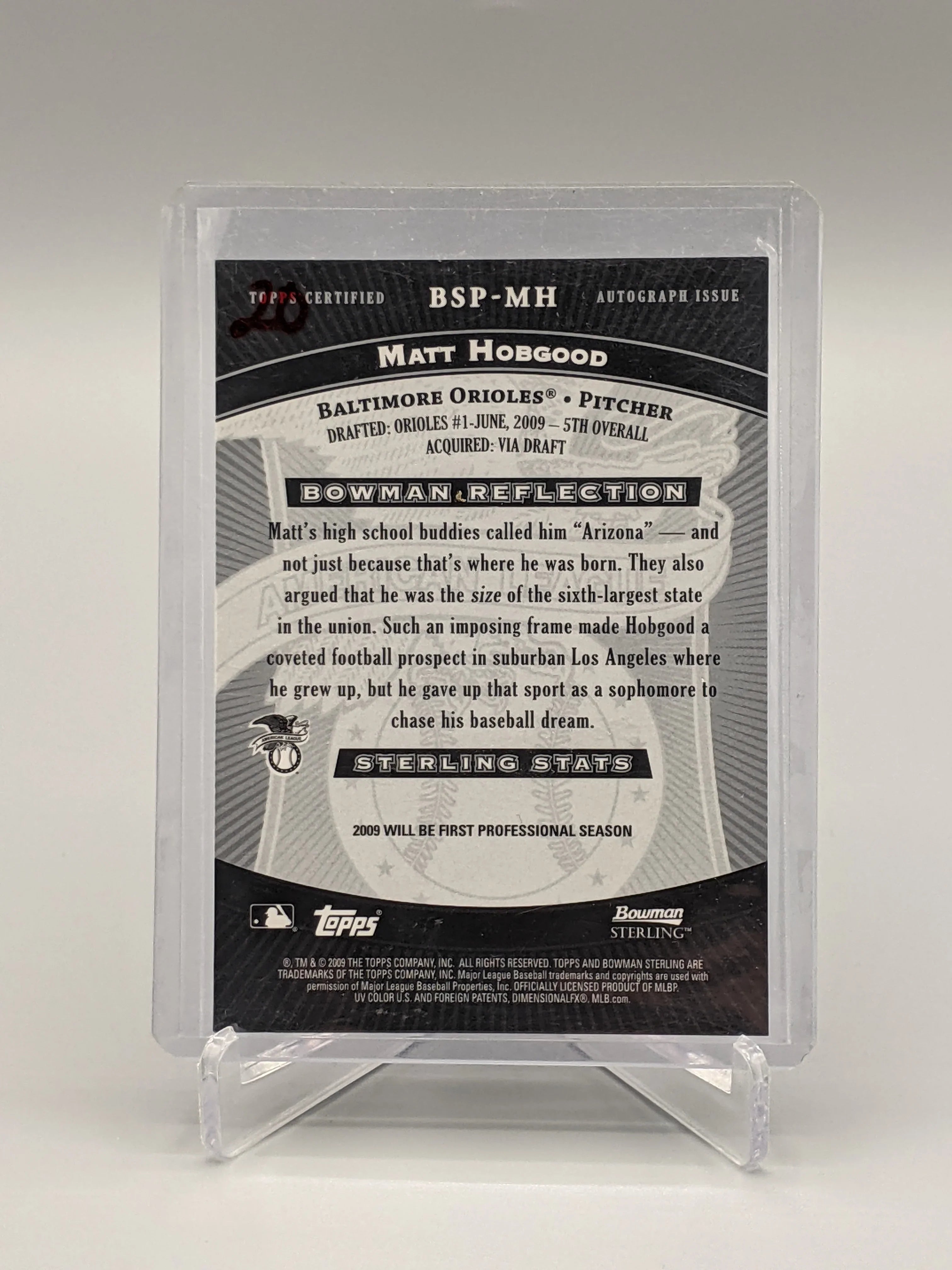 2009 Bowman Sterling Matt Hobgood Orioles
