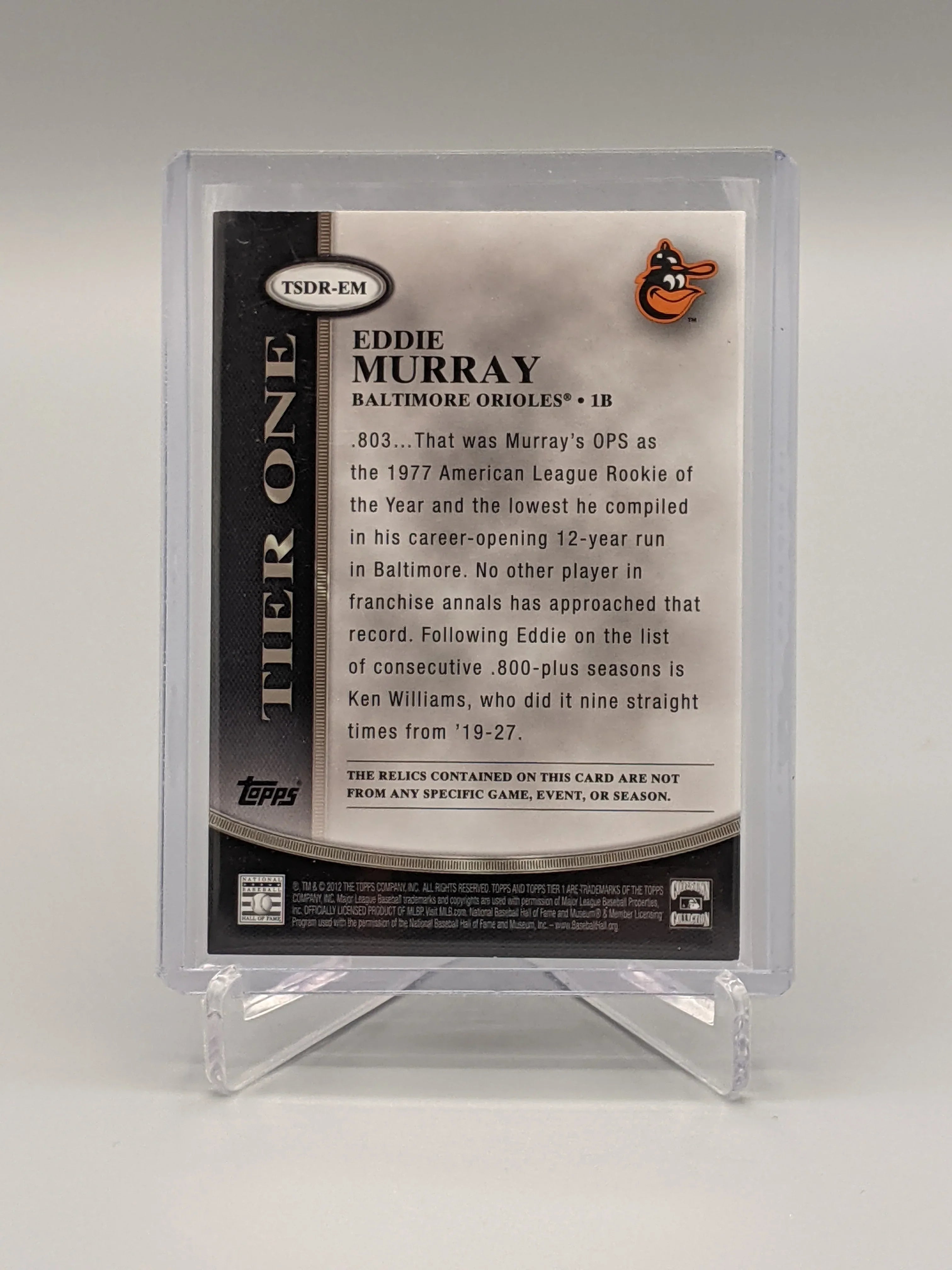 2012 Topps Tier One Eddie Murray Game-Used Orioles
