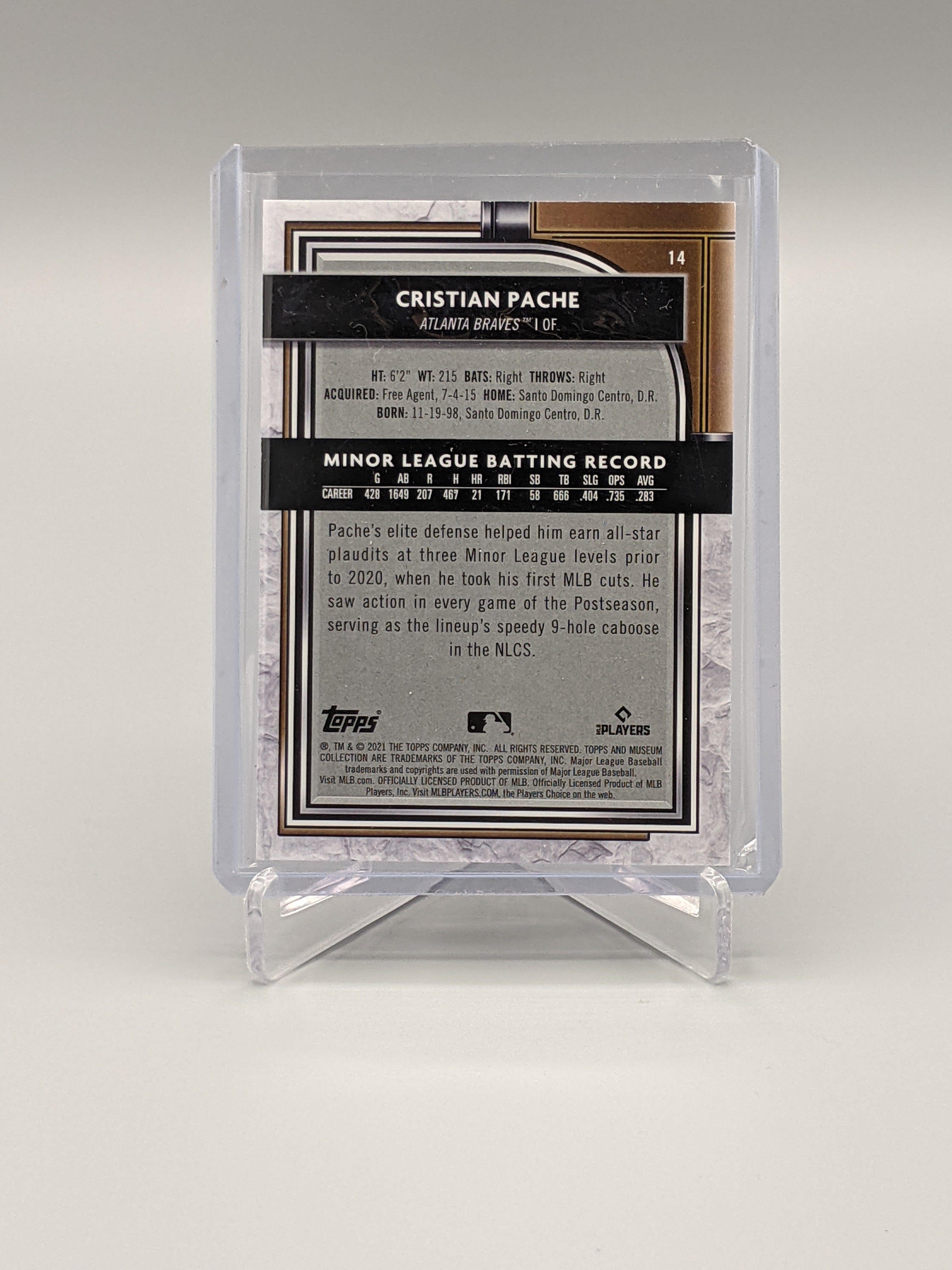 2021 Topps Museum Copper #14 Cristian Pache RC Braves