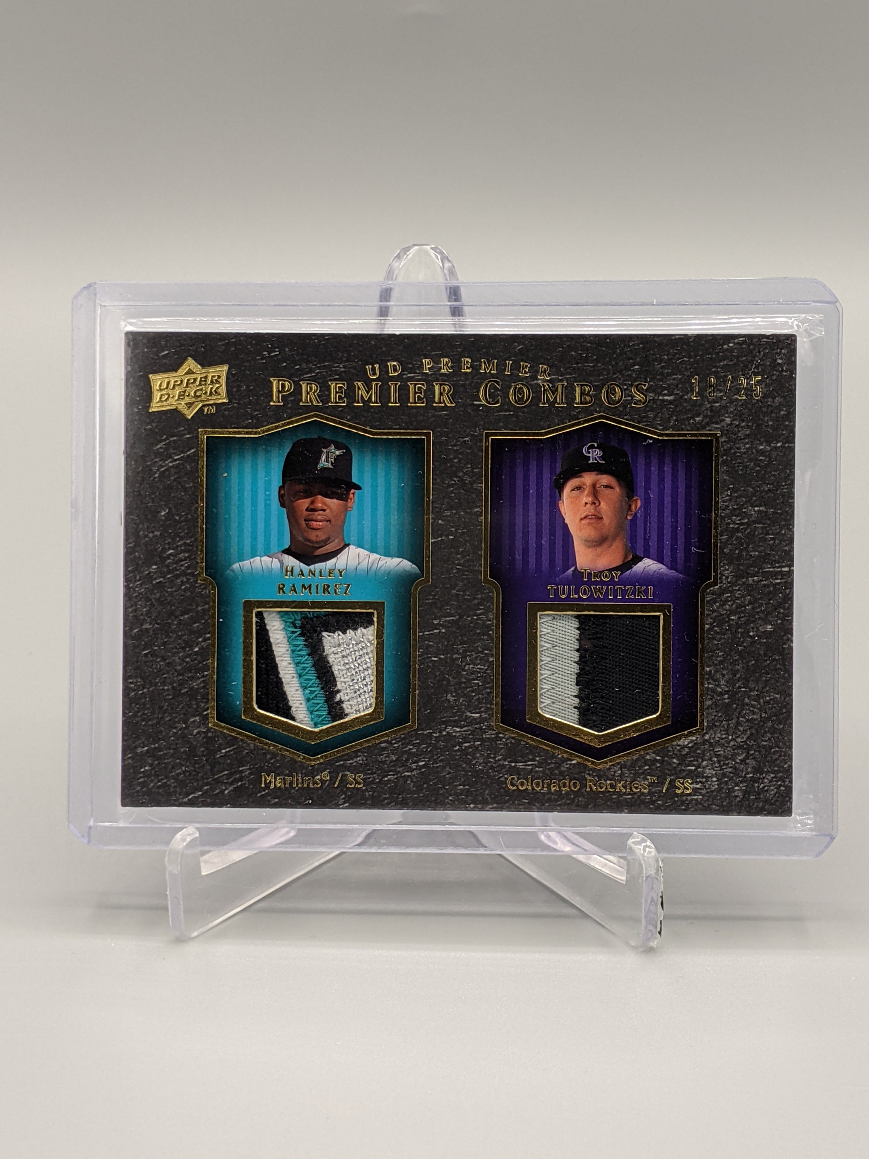 2008 UD Premier Premier Combos #CP-RT Hanley Ramirez/Troy Tulowitzki #/25 Marlins Rockies