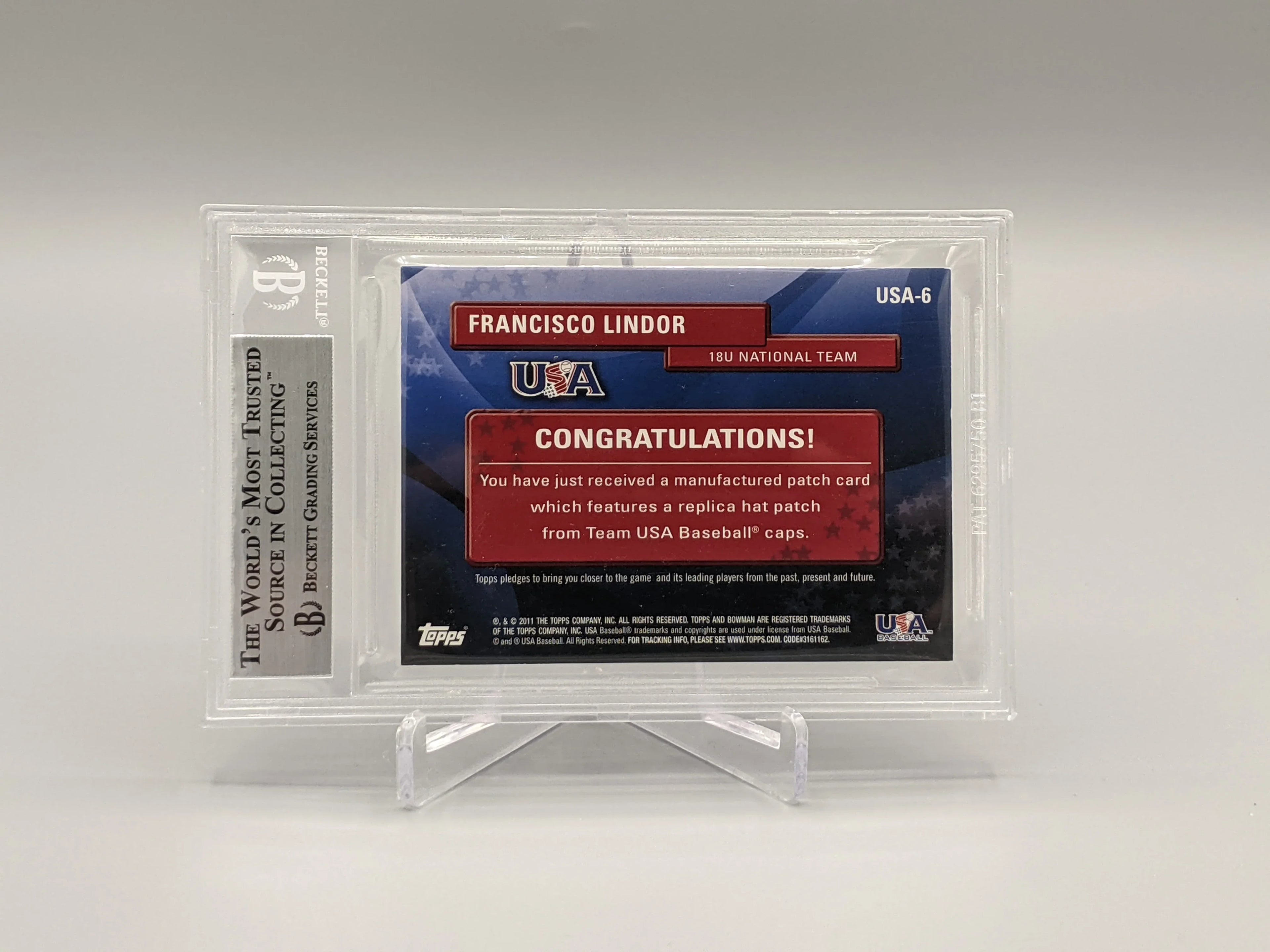 2011 Bowman Team USA Logo Francisco Lindor #/25 Pop 1 Indians