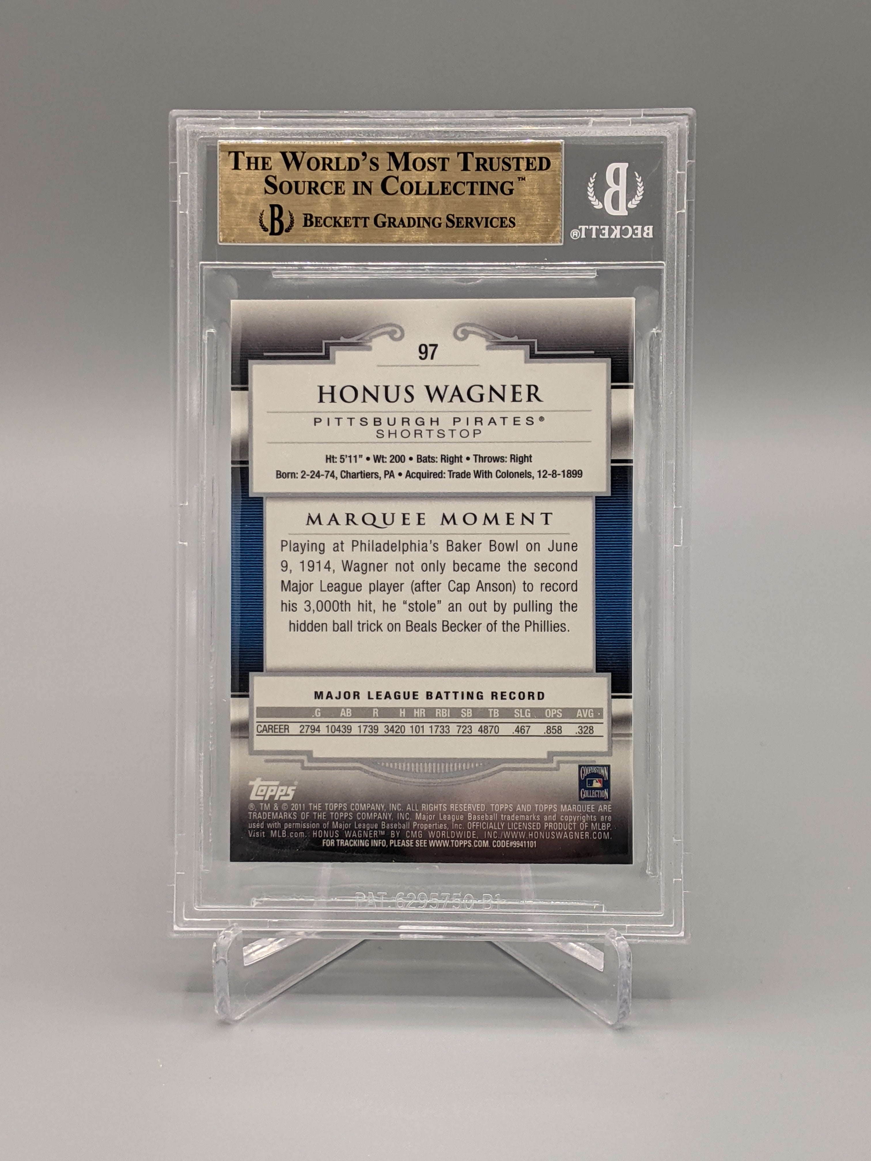 2011 Topps Marquee Gold #97 Honus Wagner BGS 9.5 Pirates