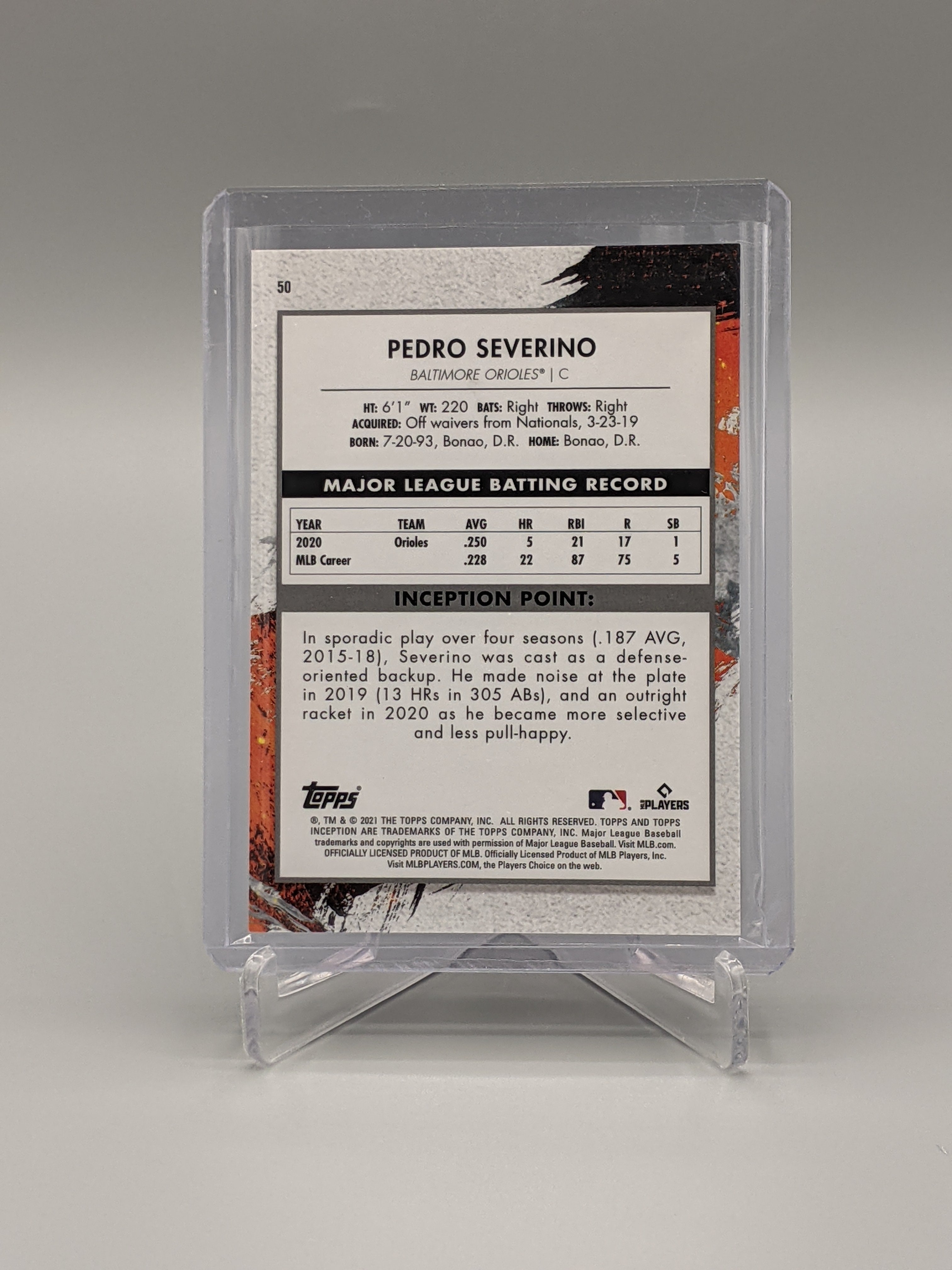 2021 Topps Inception Green #50 Pedro Severino Orioles