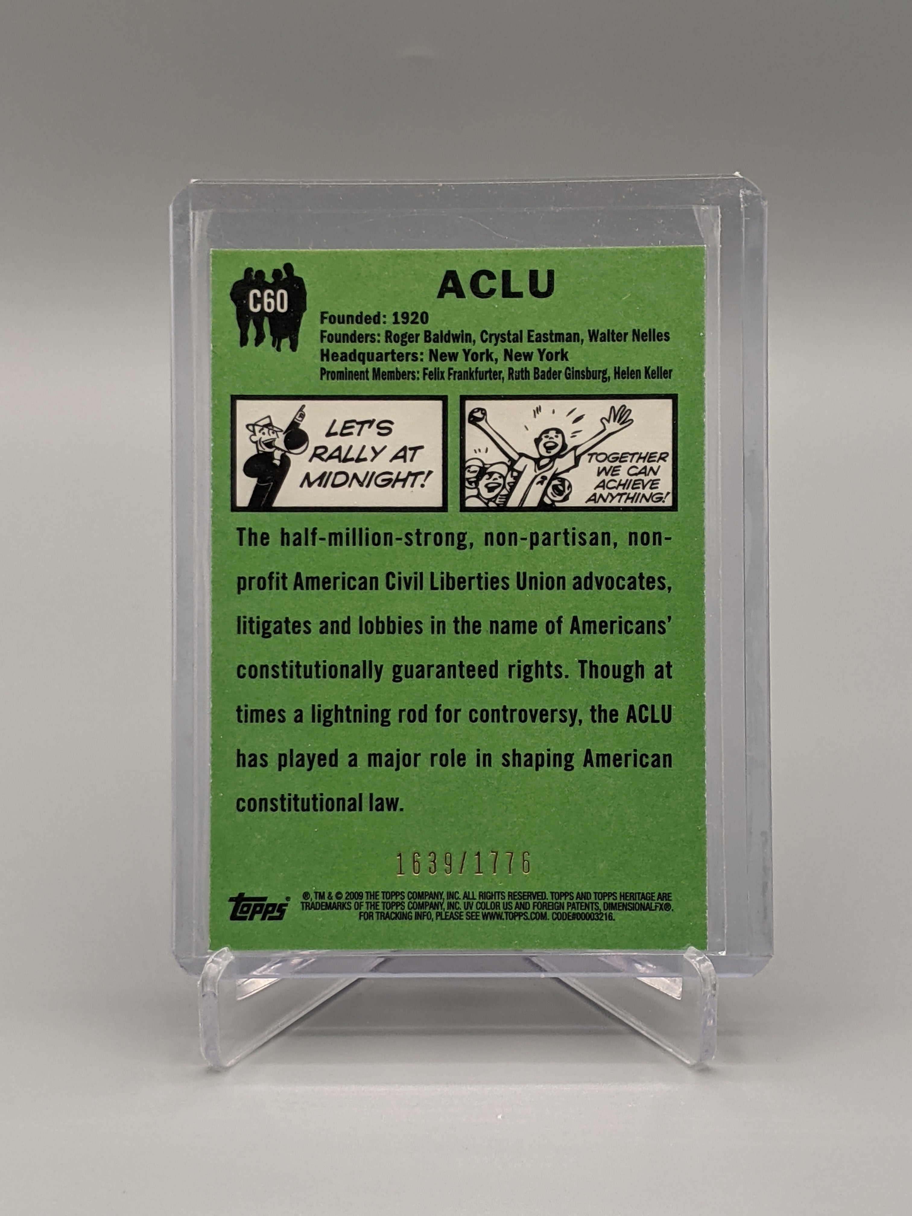 2009 Topps American Heritage Heroes Chrome #C60 ACLU #/1776