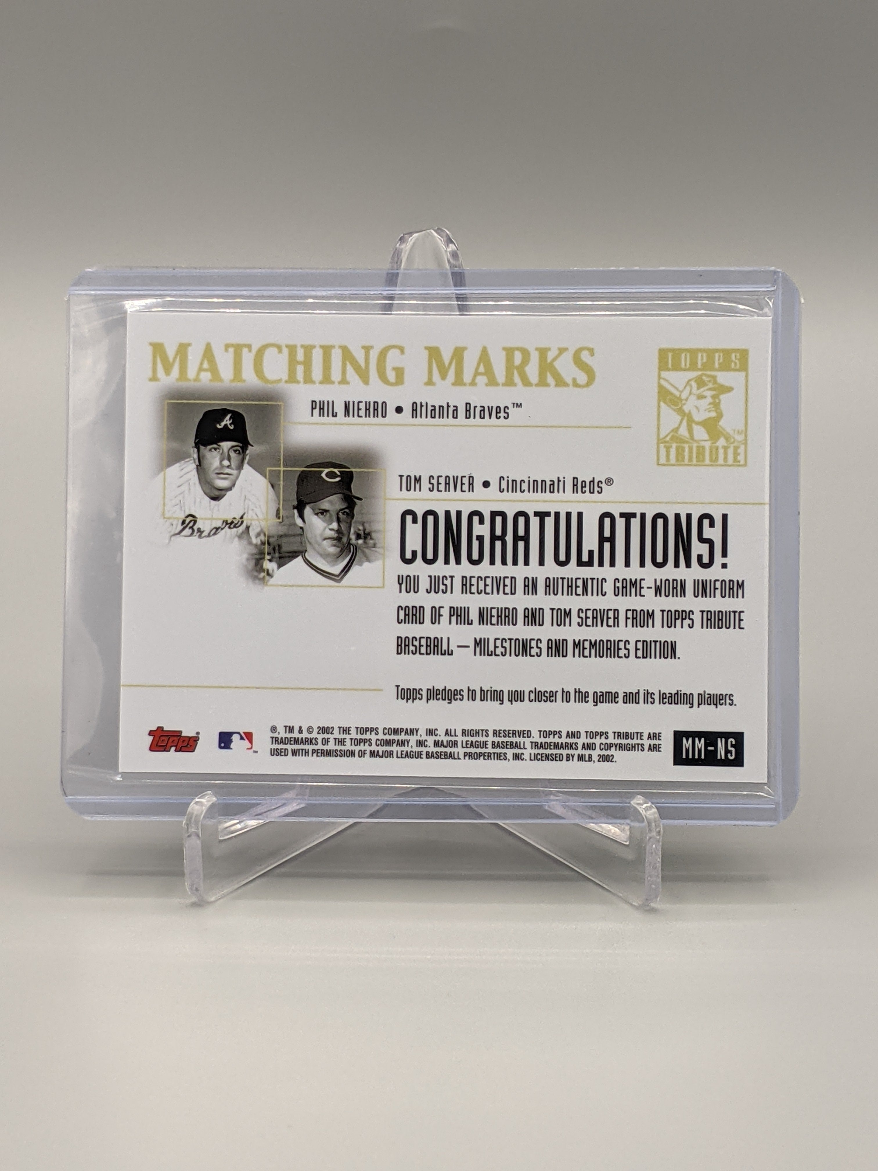 2002 Topps Tribute Matching Marks #MM-NS Phil Niekro/Tom Seaver