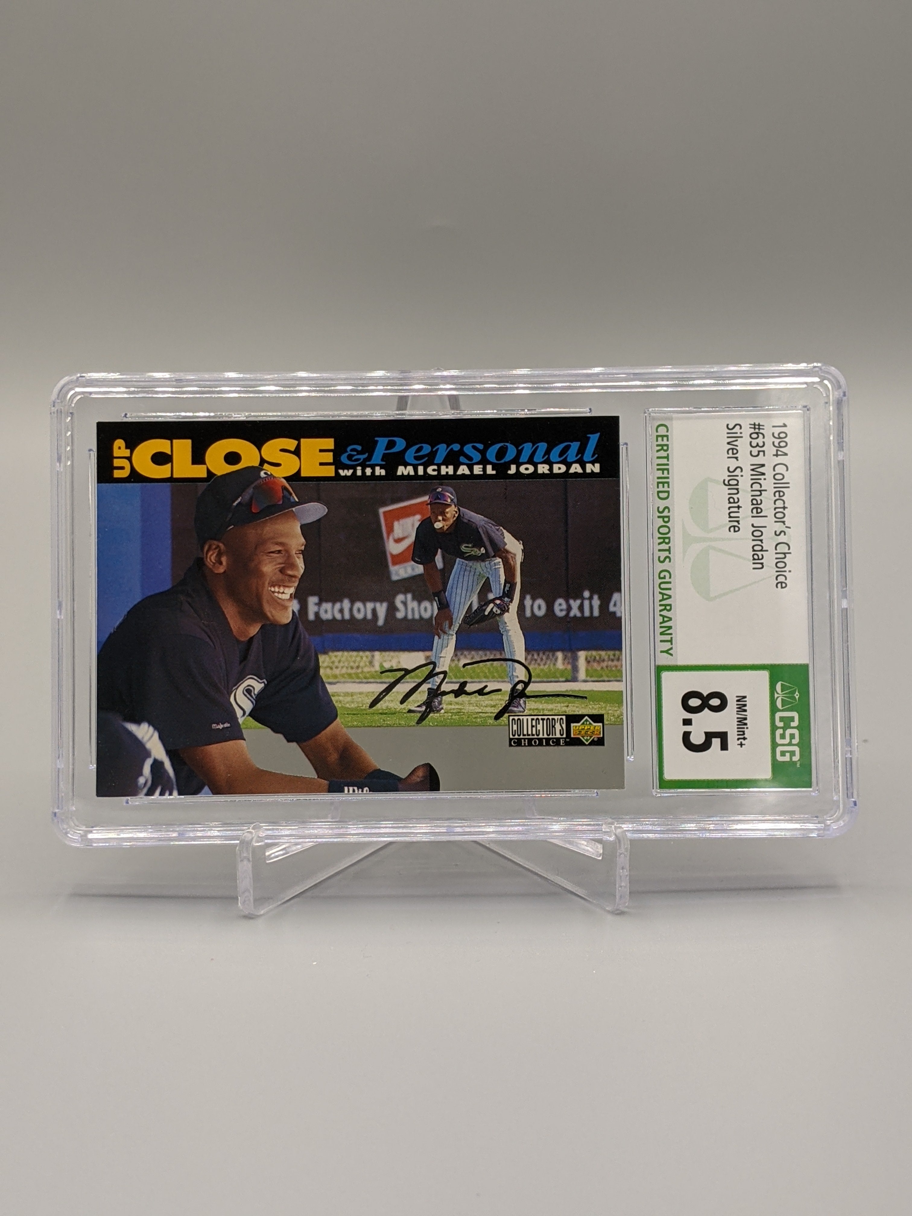 1994 Collector's Choice #635 Michael Jordan Silver Signature CSG 8.5 White Sox