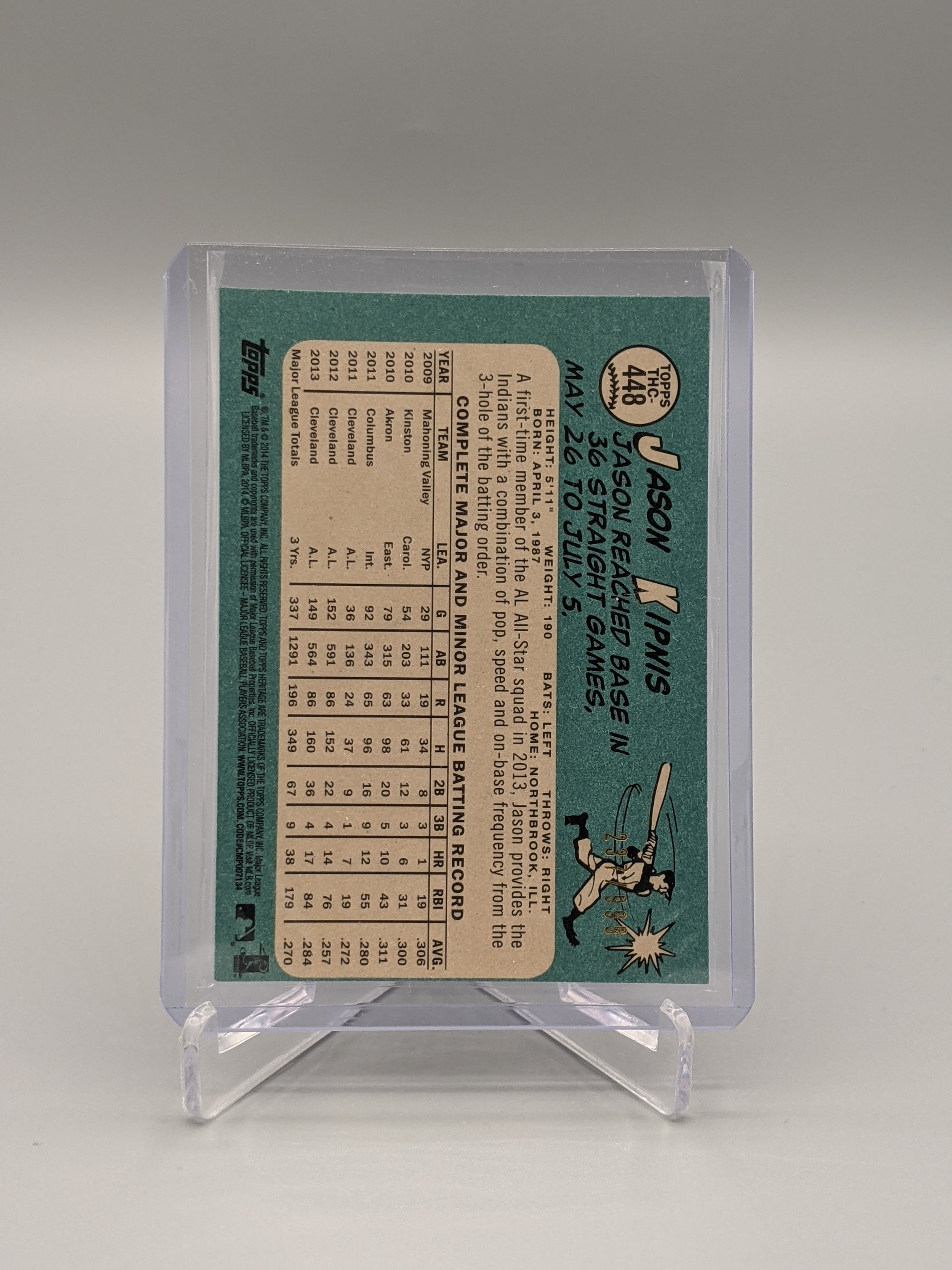 2014 Topps Heritage SP Chrome #448 Jason Kipnis #/999 Indians