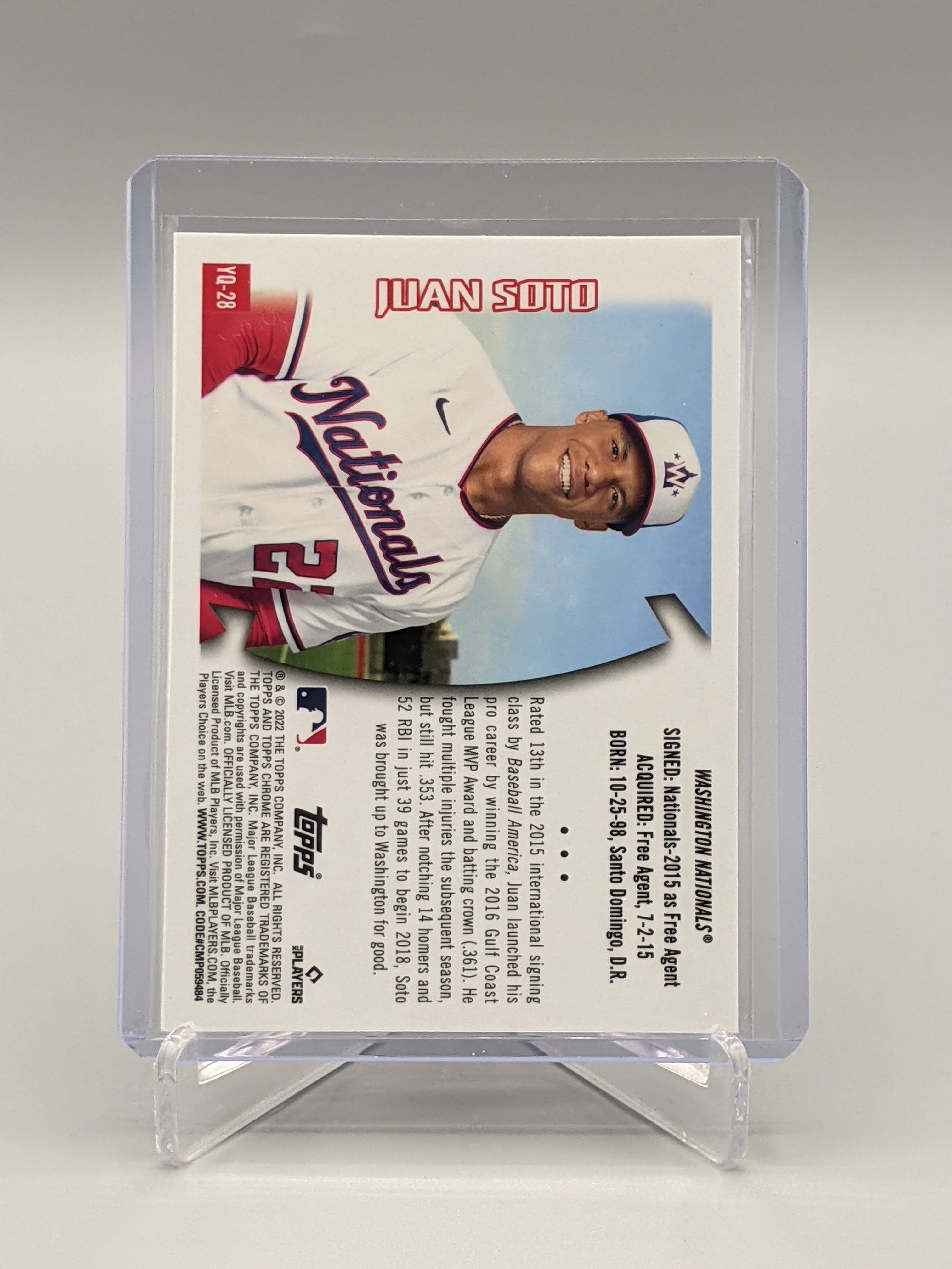 2022 Topps Chrome Sonic Youthquake #YQ-28 Juan Soto Nationals