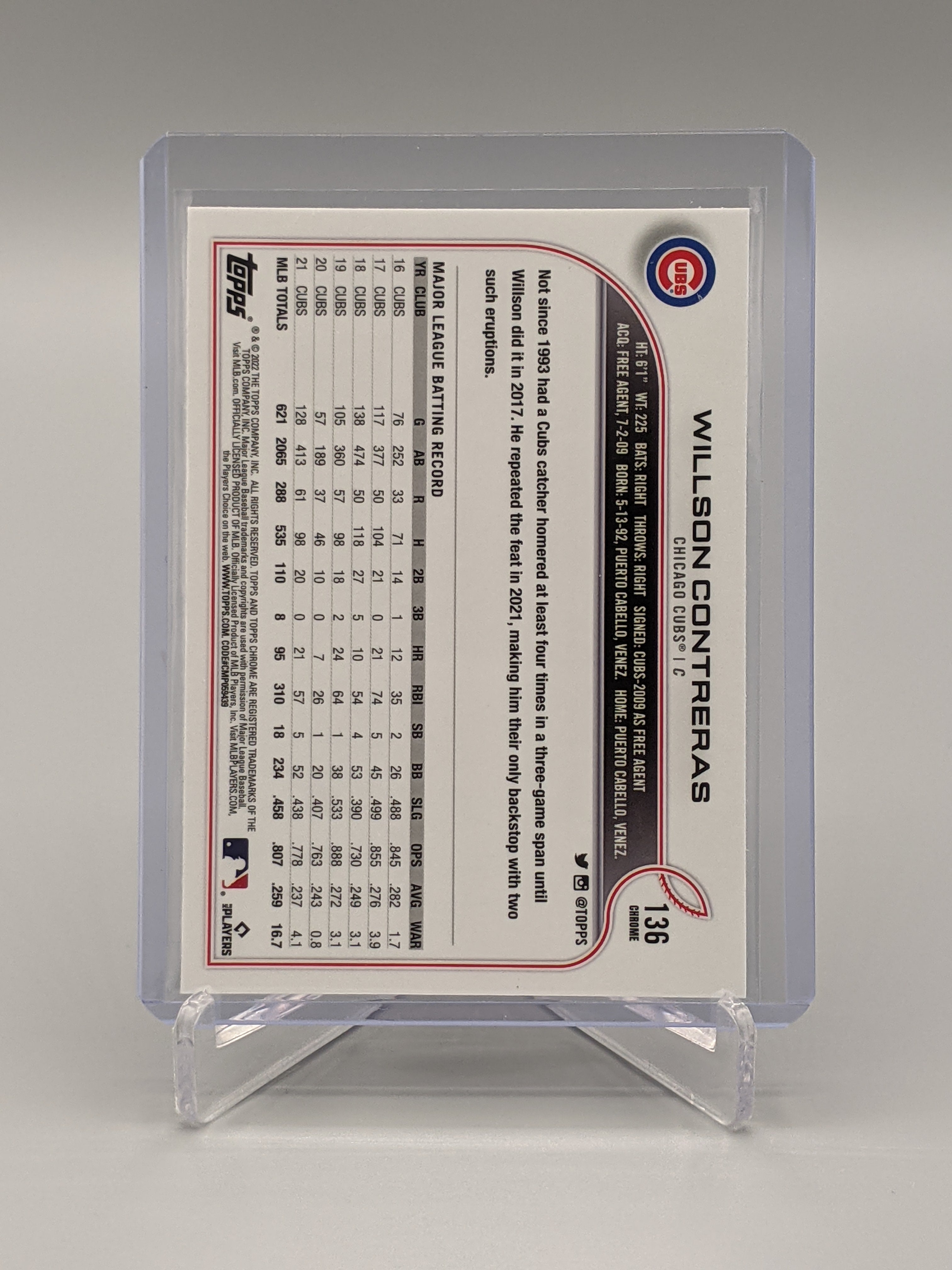 2022 Topps Chrome Sonic Raywave #136 Wilson Contreras Cubs