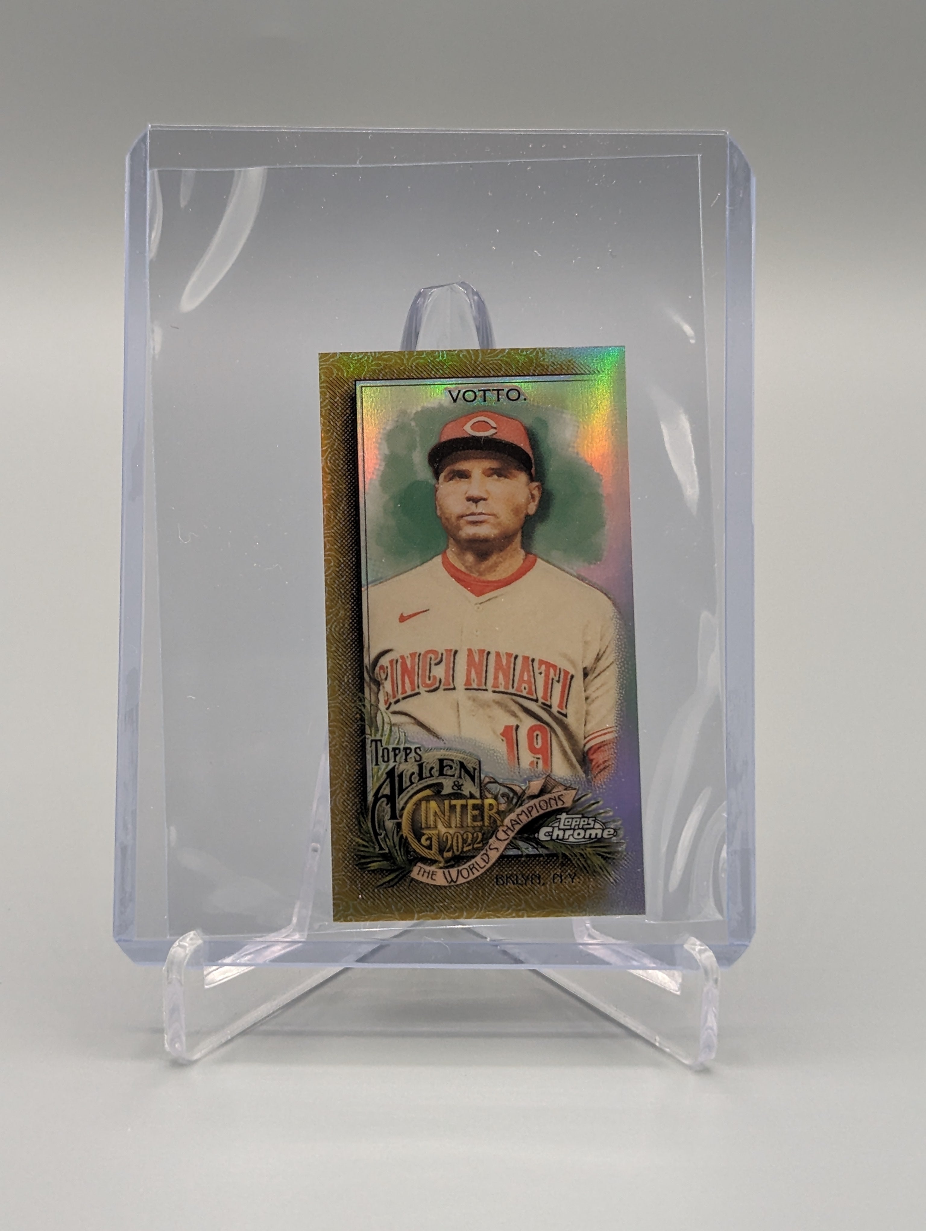 2022 Topps Allen & Ginter Chrome Mini Gold #30 Joey Votto #/50 Reds