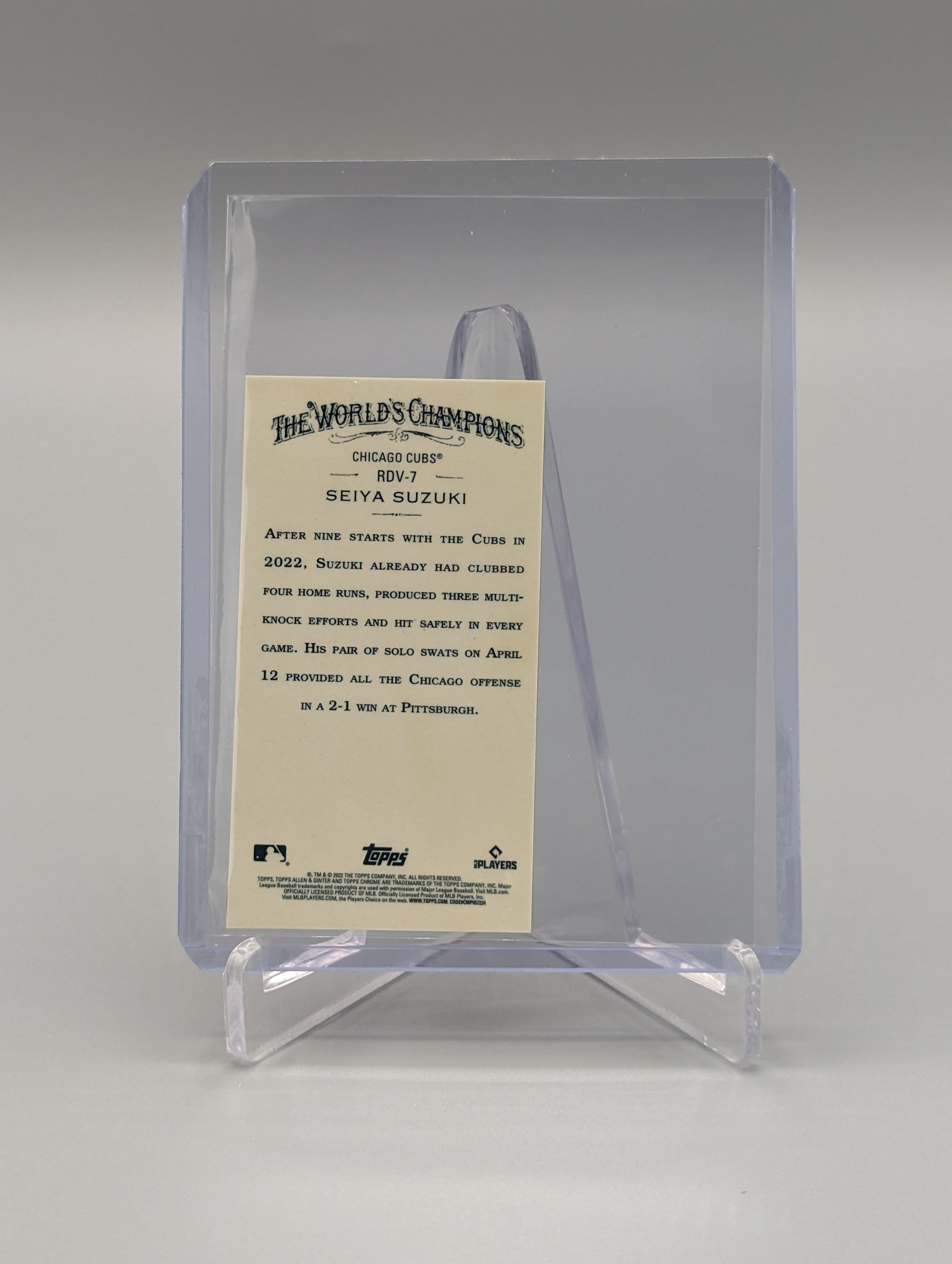 2022 Topps Allen & Ginter Chrome Mini Variation #RDV-7 Seiya Suzuki RC Cubs
