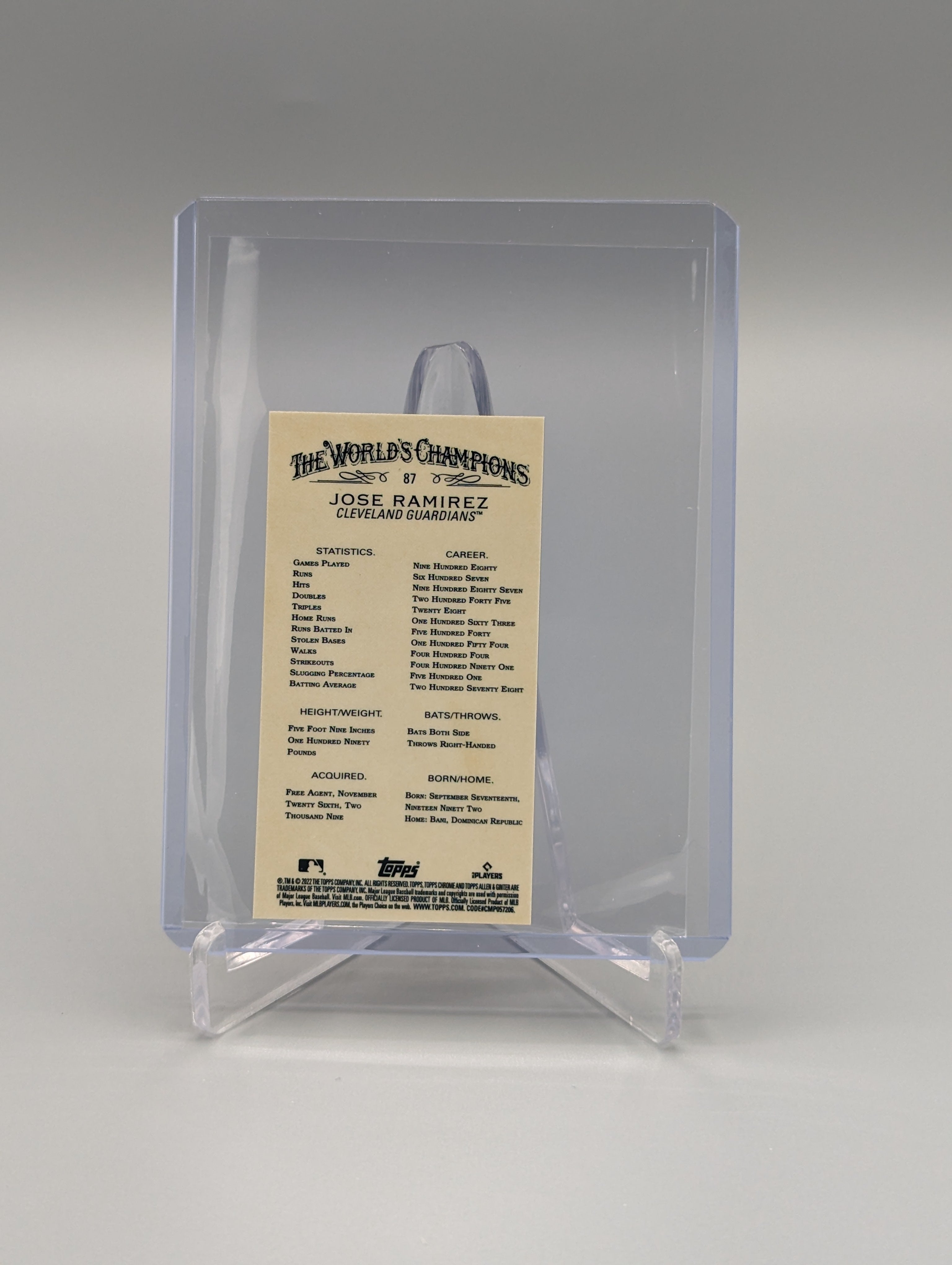 2022 Topps Allen & Ginter Chrome Mini #87 Jose Ramirez Guardians