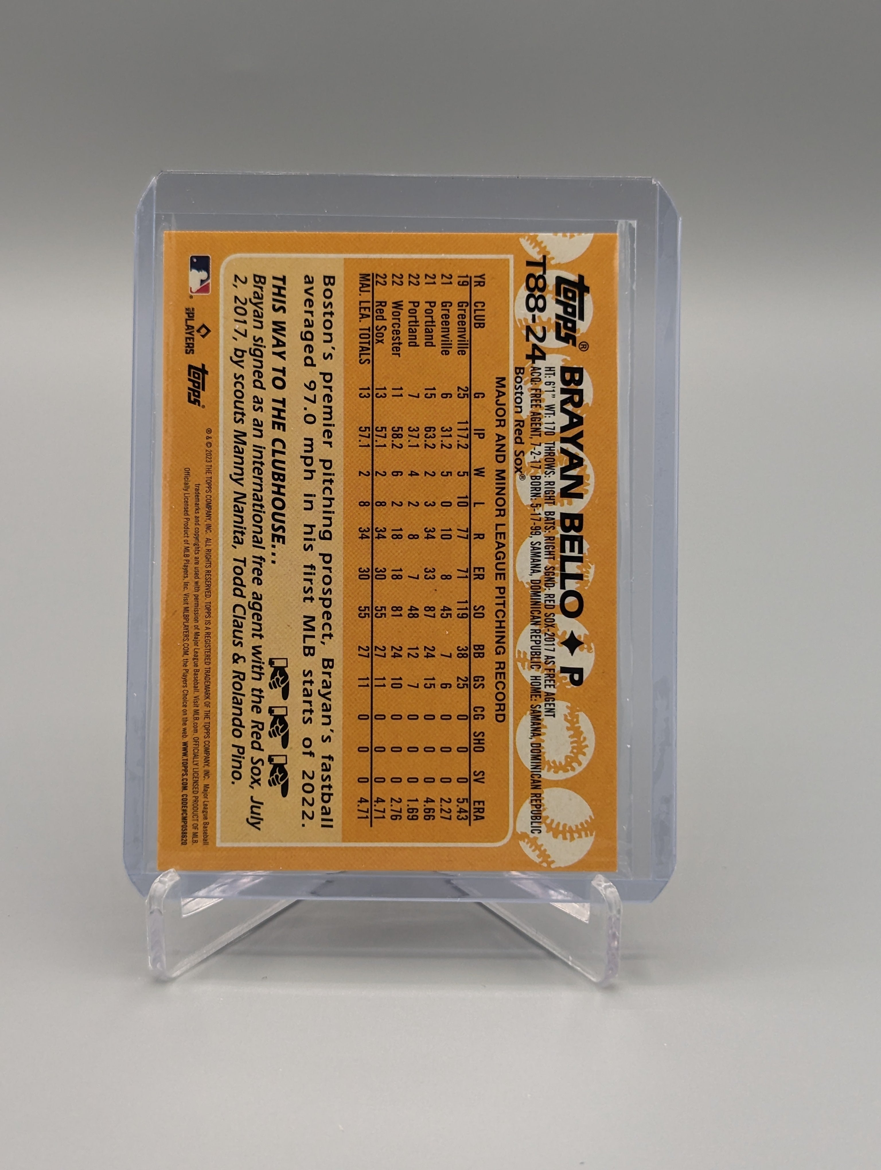 2023 Topps 35th Anniversary 1988 Topps #T88-24 Brayan Bello RC Red Sox