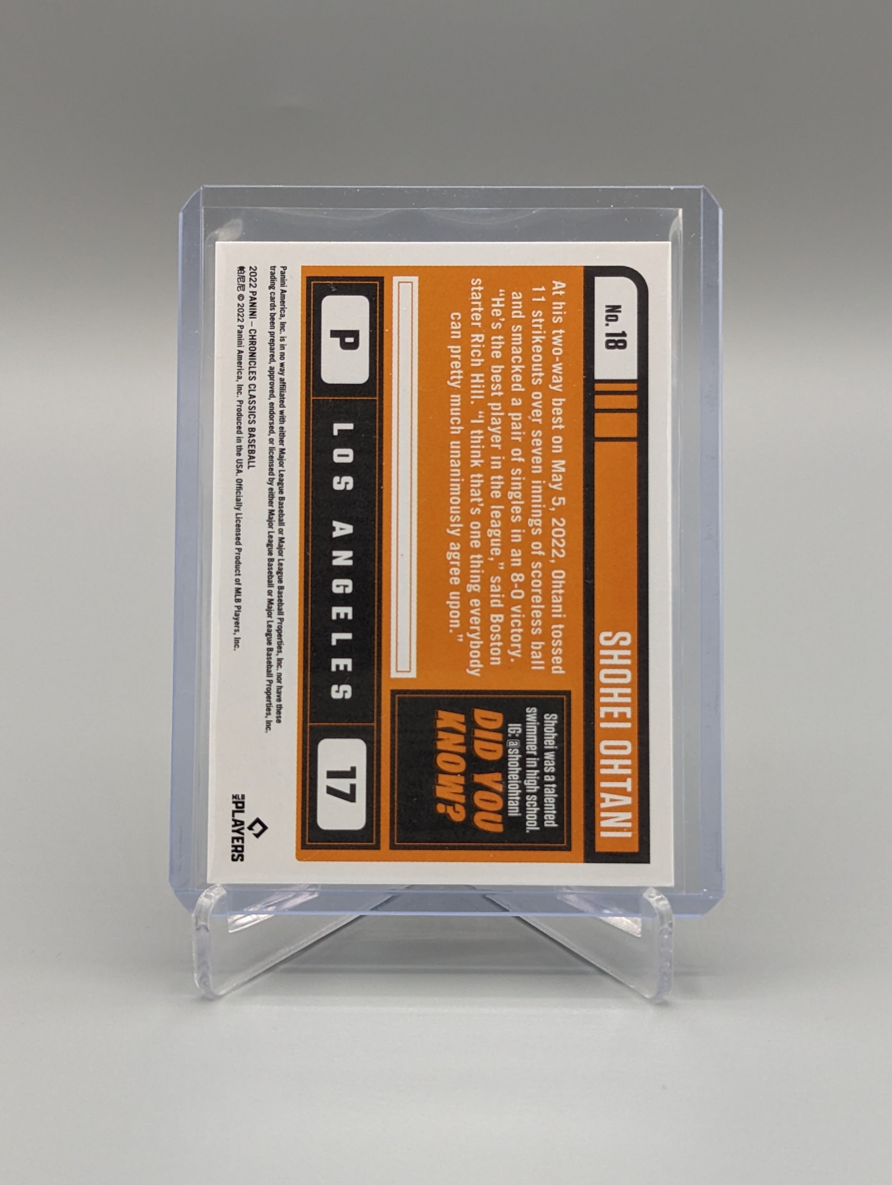 2022 Chronicles Classics #18 Shohei Ohtani Angels