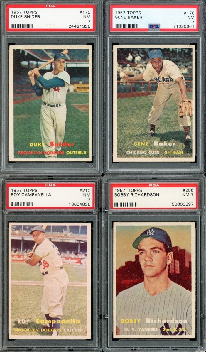 1957 TOPPS BASEBALL COMPLETE PSA GRADED SET BREAK – 1 CARD PER BOX! ALL PSA 7 OR HIGHER!