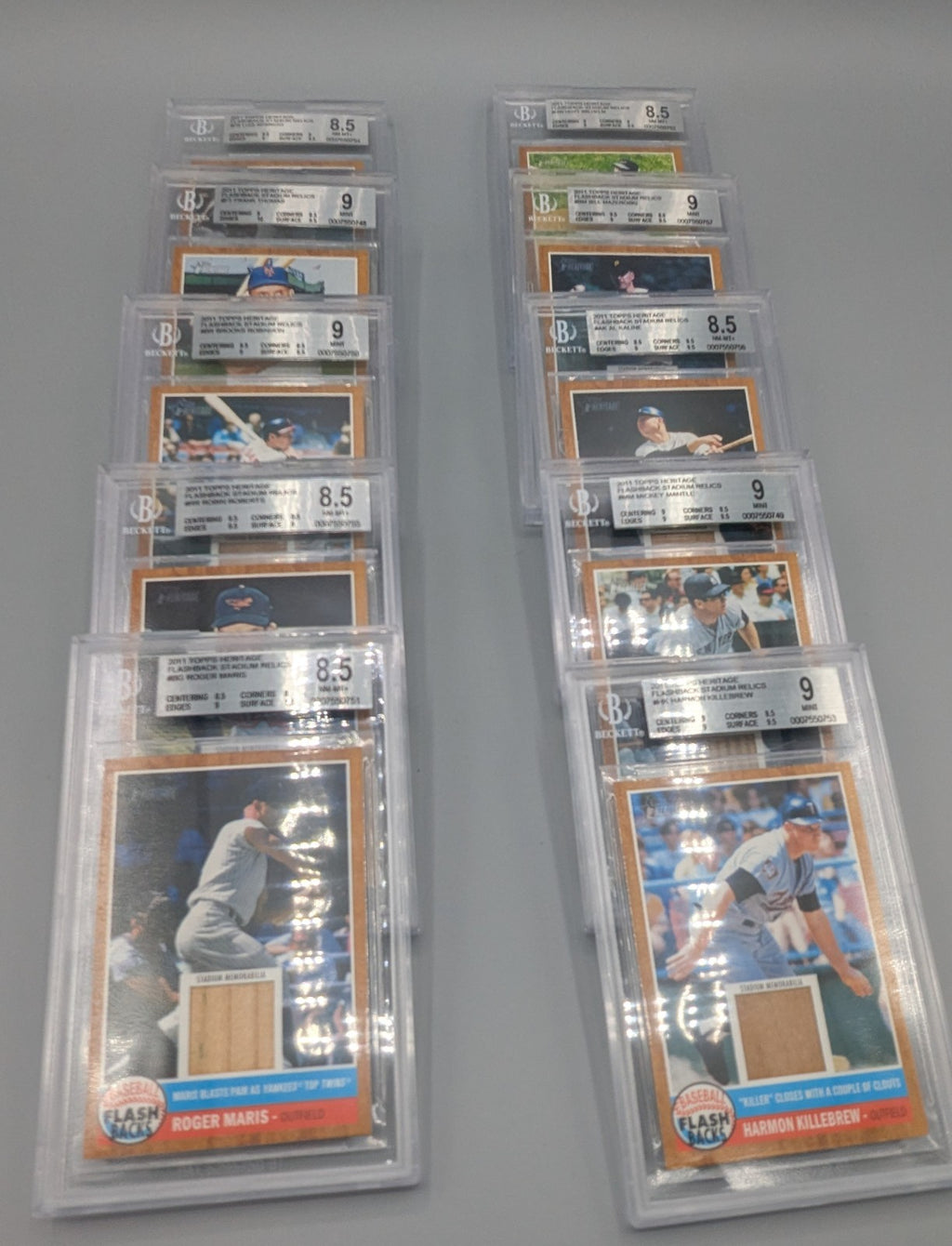 2011 Topps Heritage Flashback Stadium Relic Complete Set BGS Pop 1  (10 Cards)