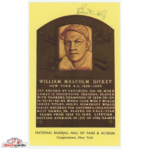 Bill Dickey Signed Hall of Fame Postcard JSA COA