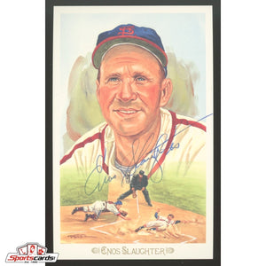 Enos Slaughter Signed Perez-Steele Postcard - JSA