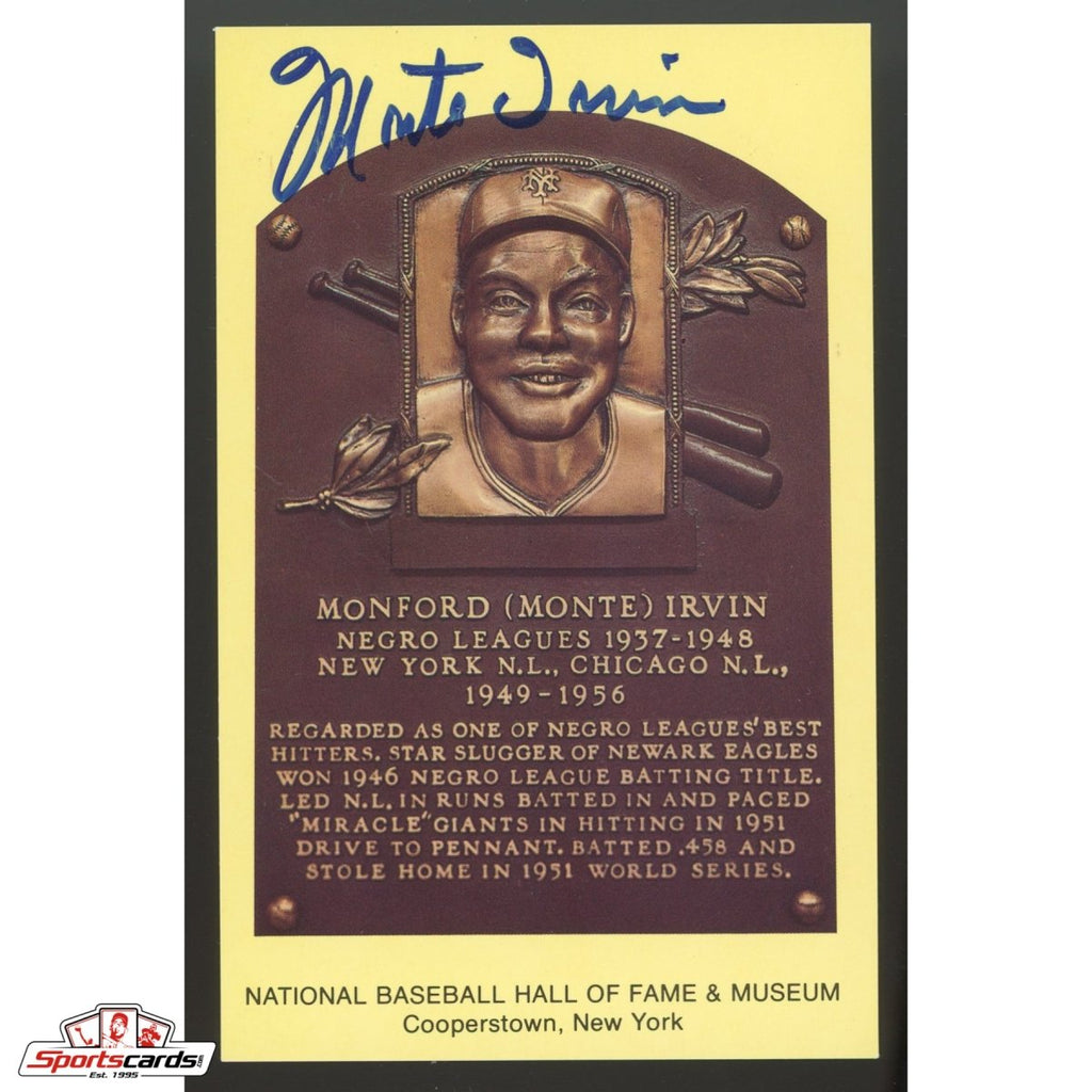 Monte Irvin Signed Auto Hall of Fame HOF Postcard - JSA