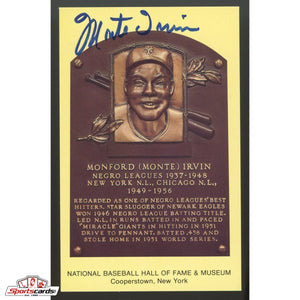 Monte Irvin Signed Auto Hall of Fame HOF Postcard - JSA