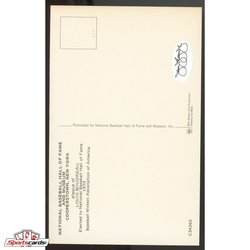 Lou Boudreau Signed Auto Hall of Fame HOF Postcard - JSA