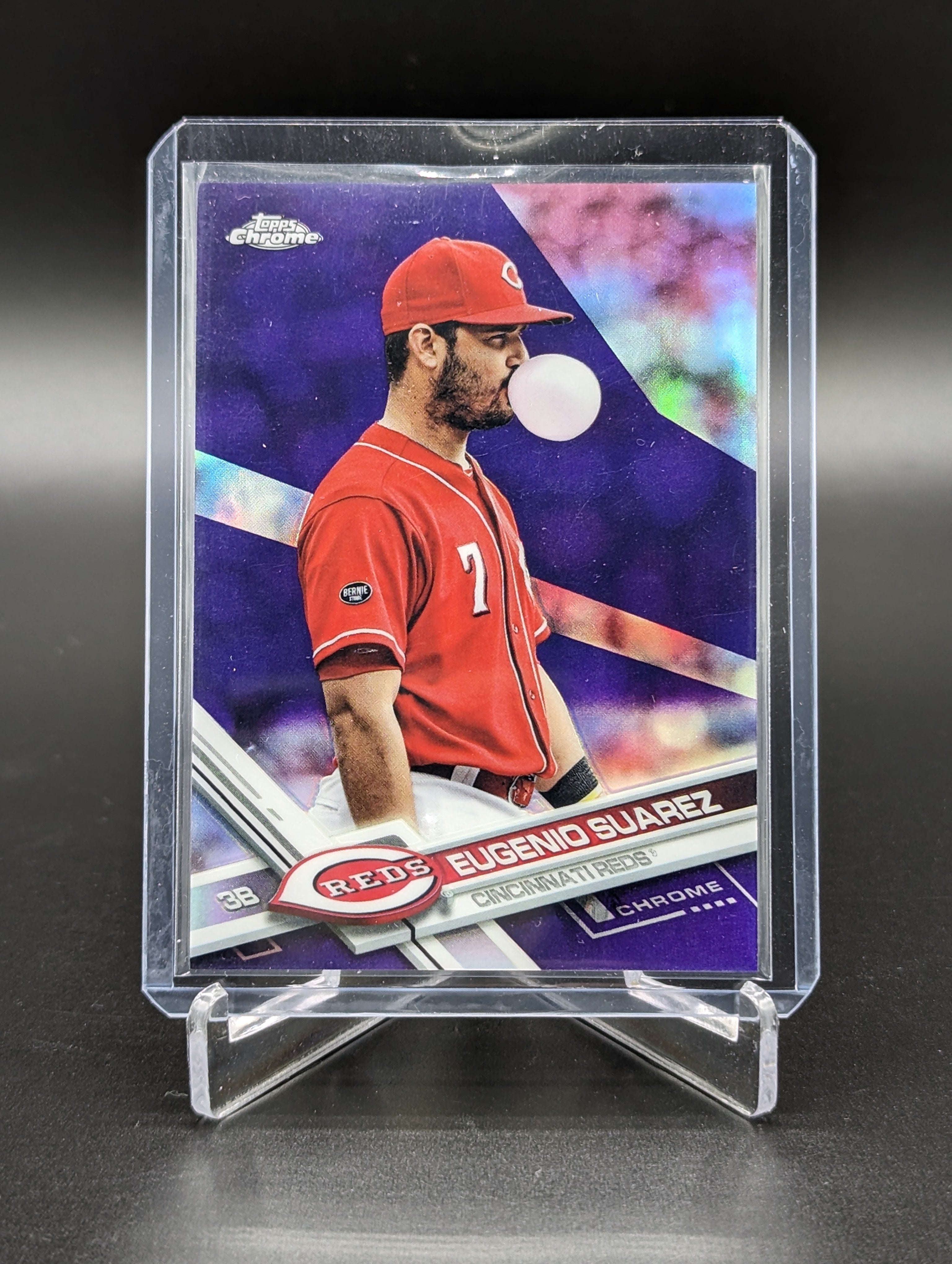 2017 Topps Chrome Purple Refractor #1183 Eugenio Suarez #/299 Reds