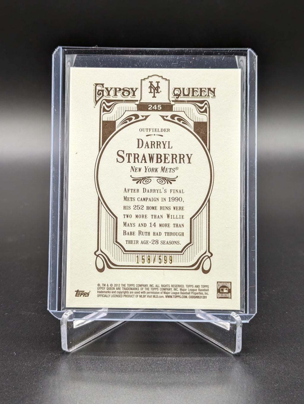 2012 Topps Gypsy Queen Blue Border #245 Darryl Strawberry #/599 Mets