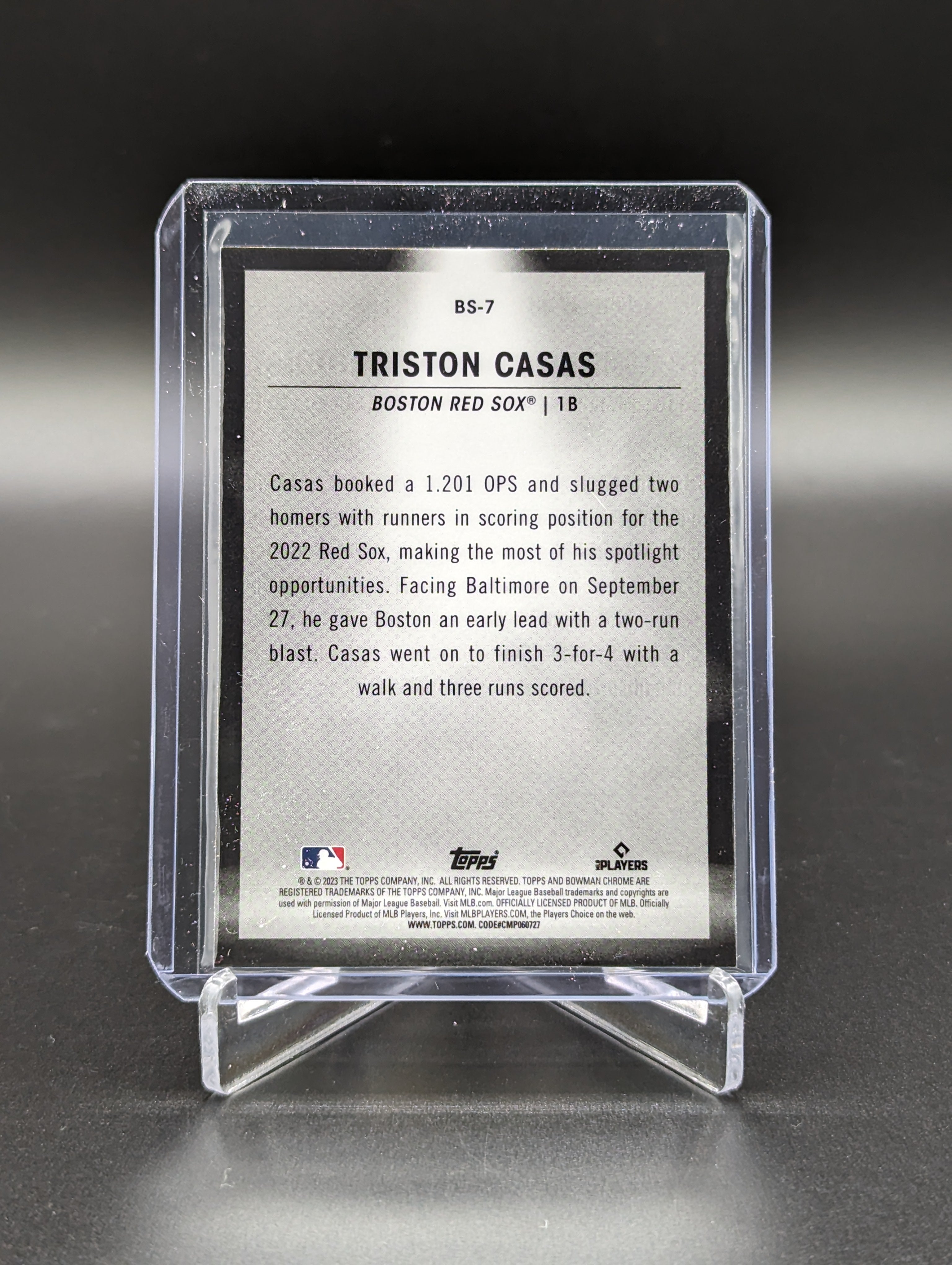2023 Bowman Chrome Spotlights #BS-7 Triston Casas RC Red Sox