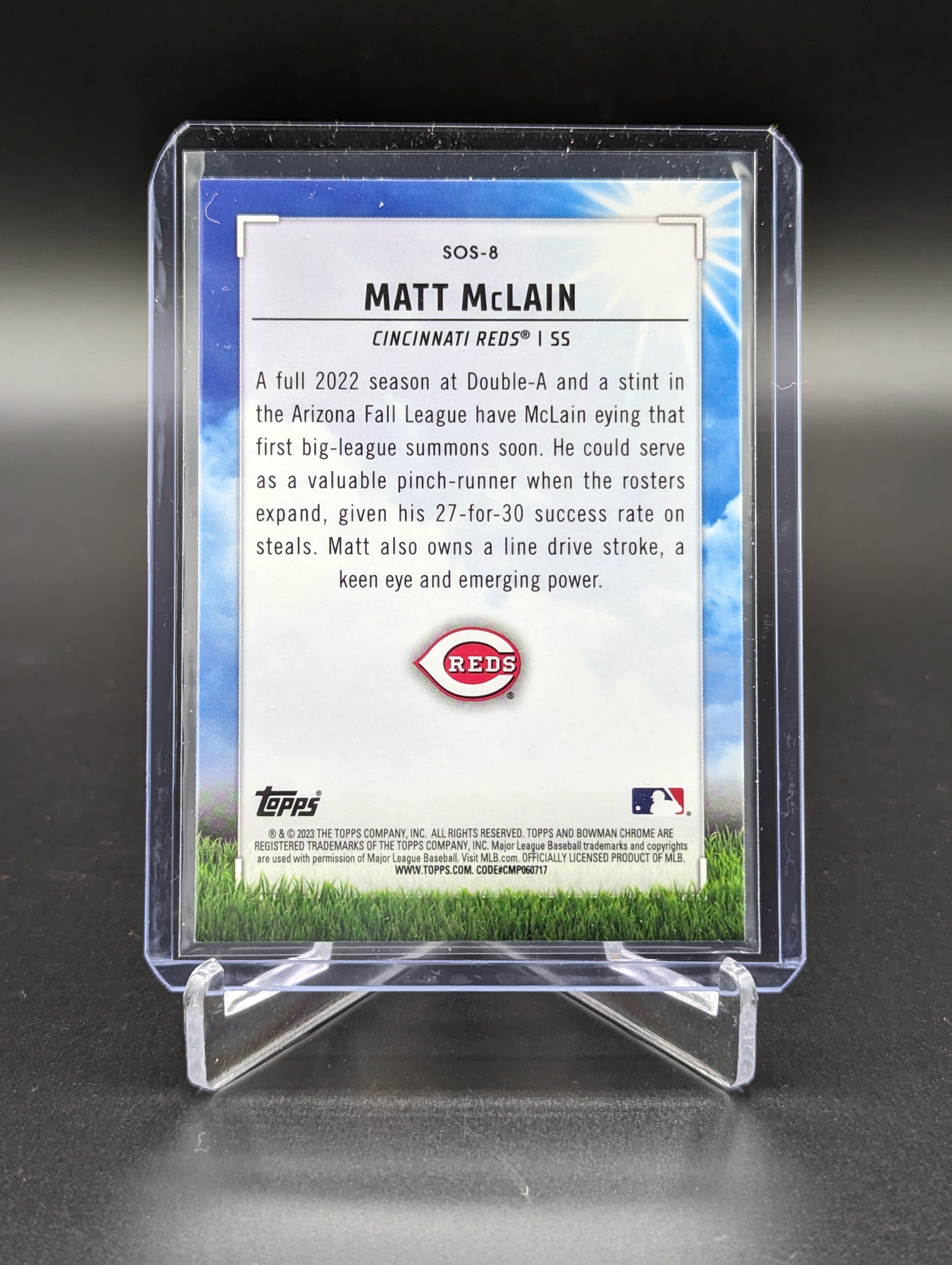 2023 Bowman Chrome Sights On September #SOS-8 Matt McLain Reds